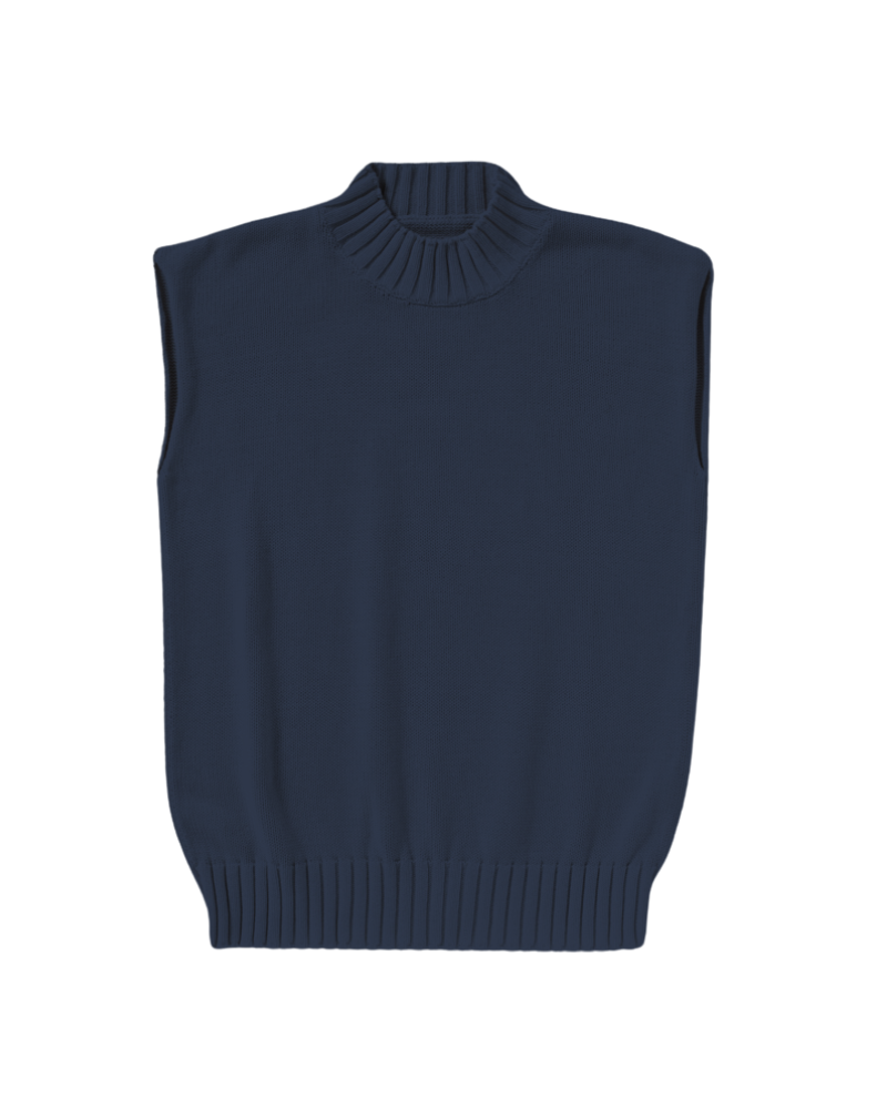 SWEATERS Gilet Flavio Knit Top in Atlantic Labo Art