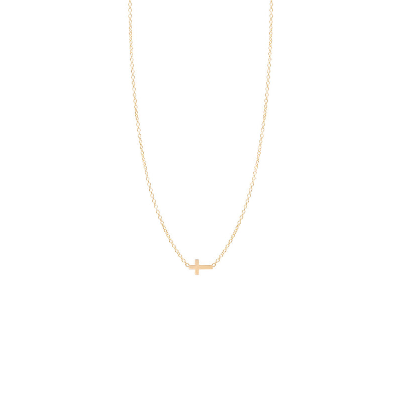 JEWELRY Itty Bitty Cross Necklace in Yellow Gold Zoe Chicco