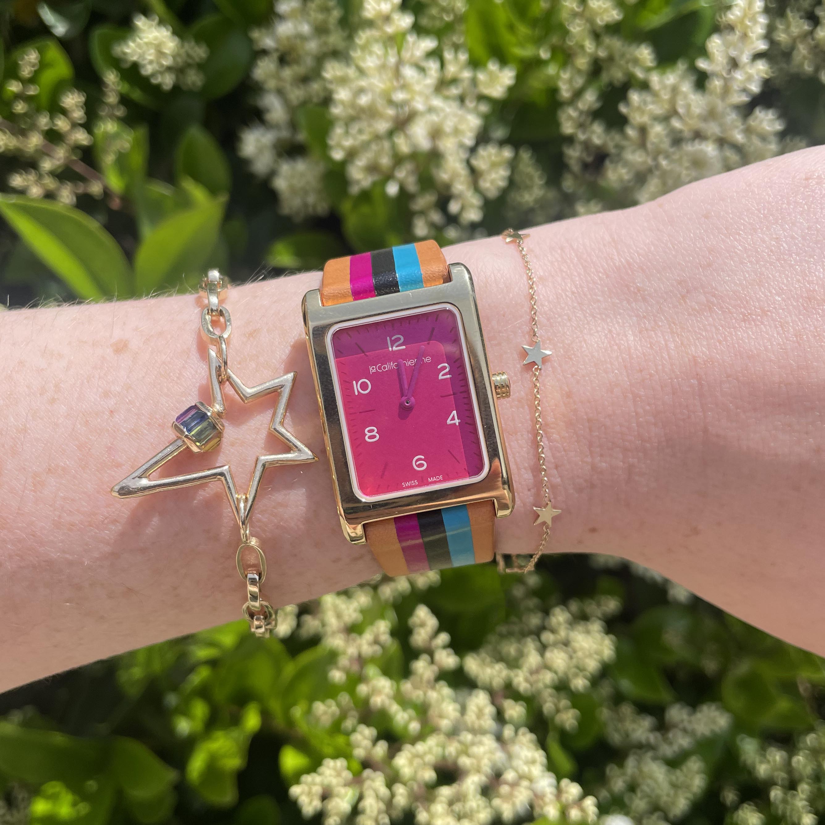 Watches La Californienne Daybreak Watch in Fuchsia, Teal and Black La Californienne