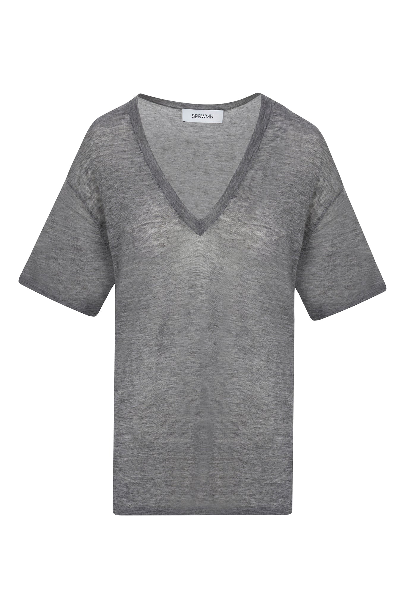 TEES/TANKS V NECK TEE IN GREY SPRWMN