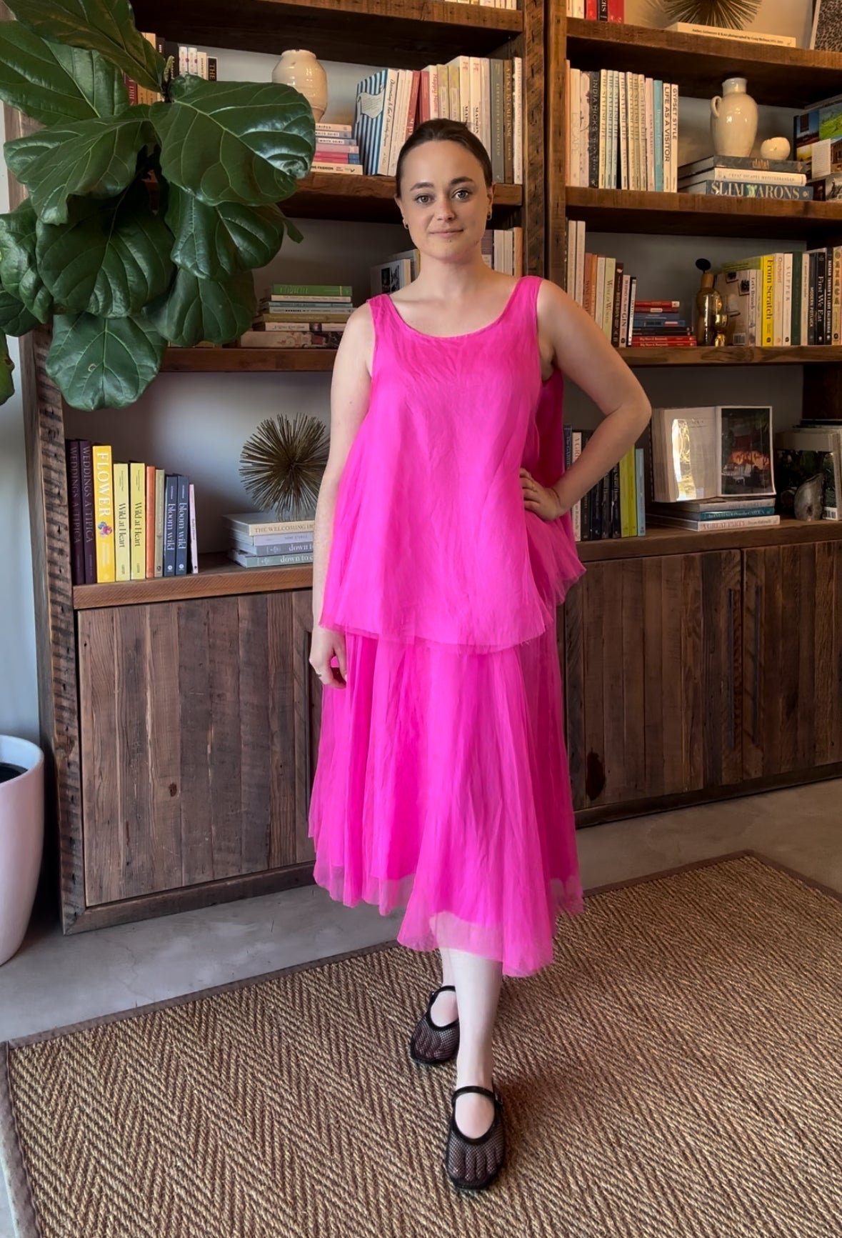 BLOUSES/SHIRTS/TOPS ORGANZA SWING TOP IN FUCHSIA Louiza Babouryan