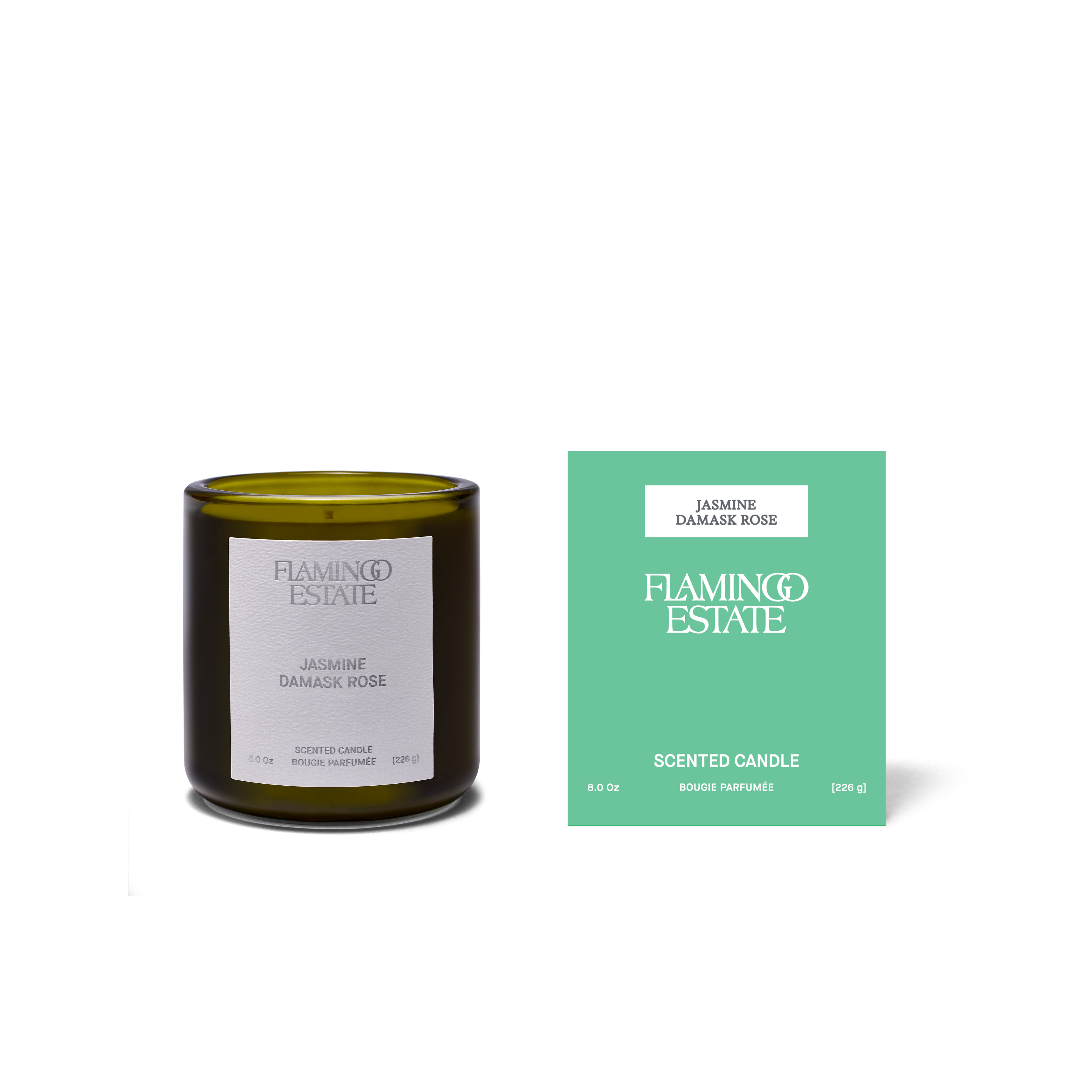 CANDLES/HOME FRAGRANCE Jasmine Damask Rose Candle Flamingo Estate