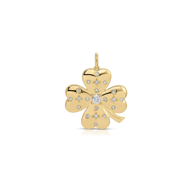 JEWELRY Jumbo Lucky Clover Charm in Yellow Gold EF Collection