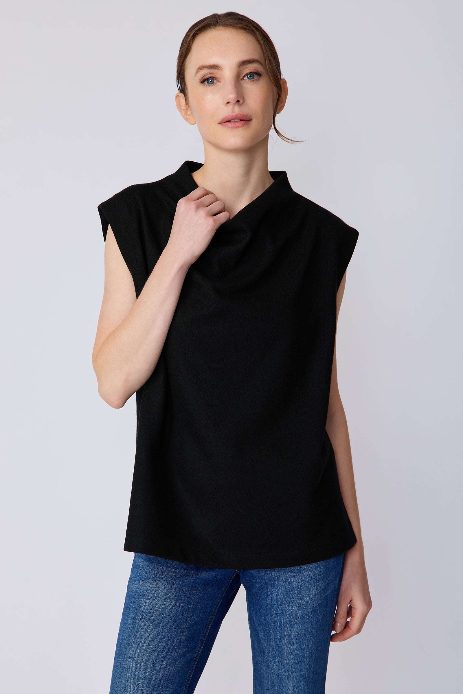 BLOUSES/SHIRTS/TOPS Arla Drape Top in Black Kal Rieman