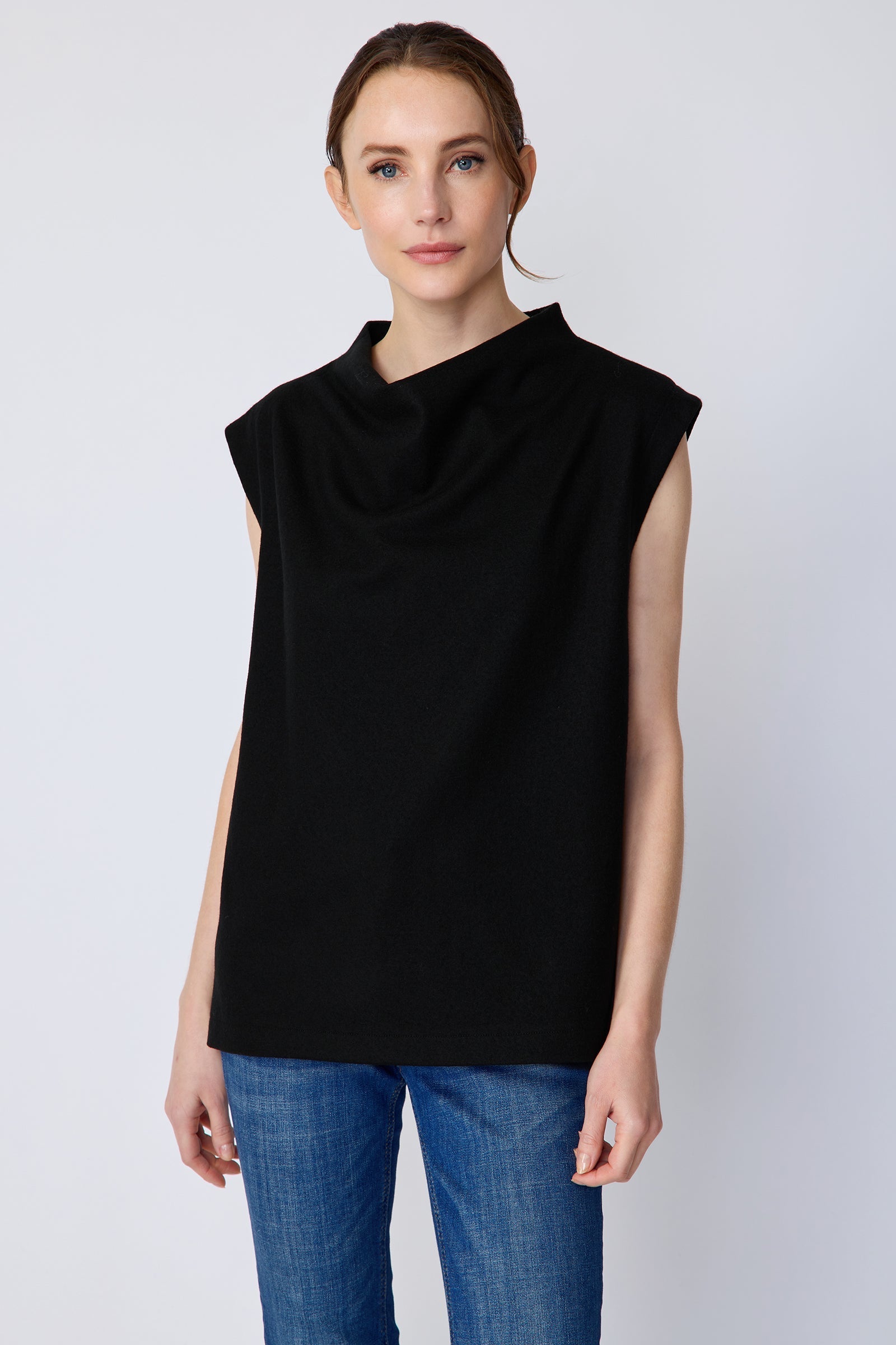 BLOUSES/SHIRTS/TOPS Arla Drape Top in Black Kal Rieman