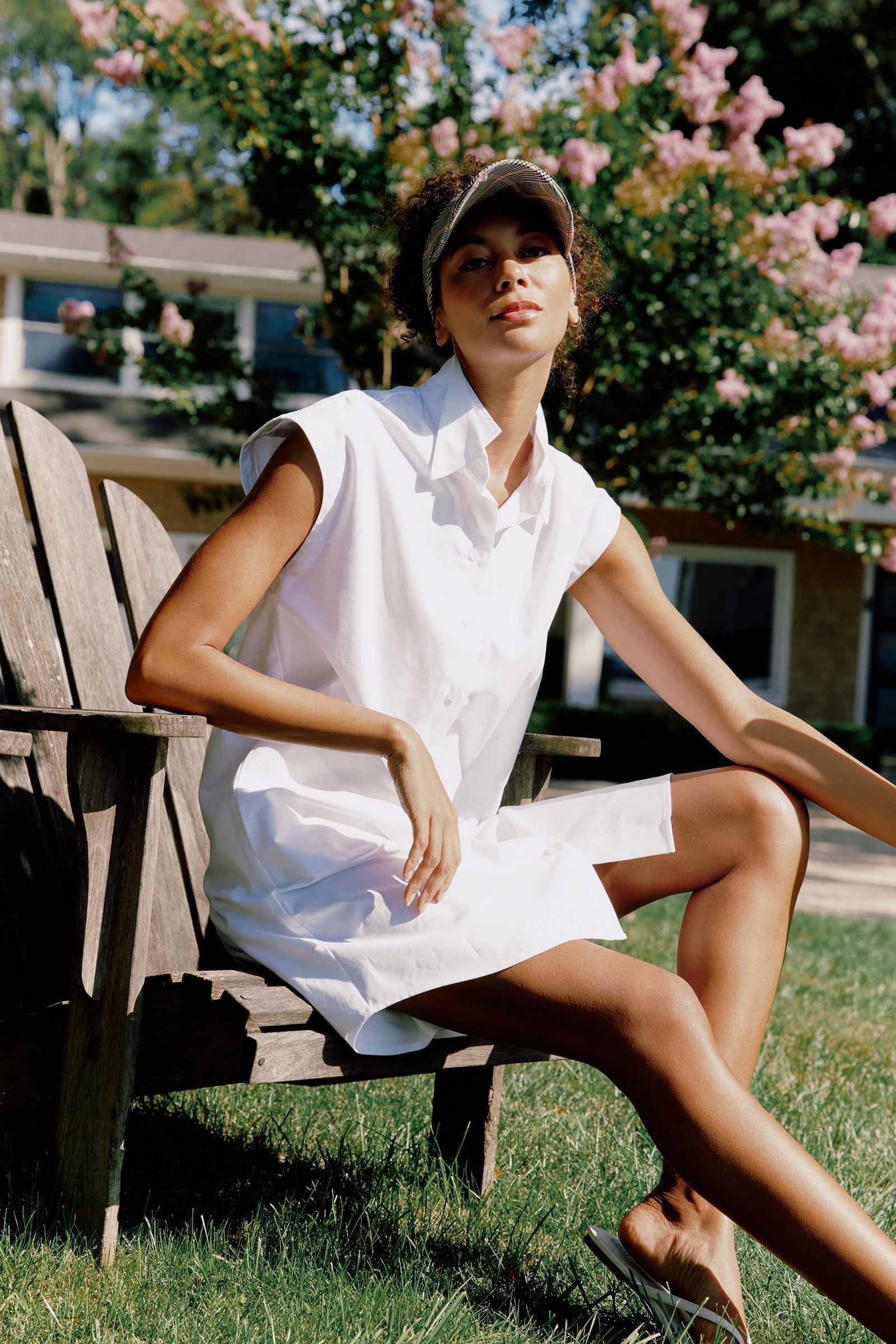 DRESSES/JUMPSUITS Candice Double Collar Shirt Dress in White Oxford Kal Rieman