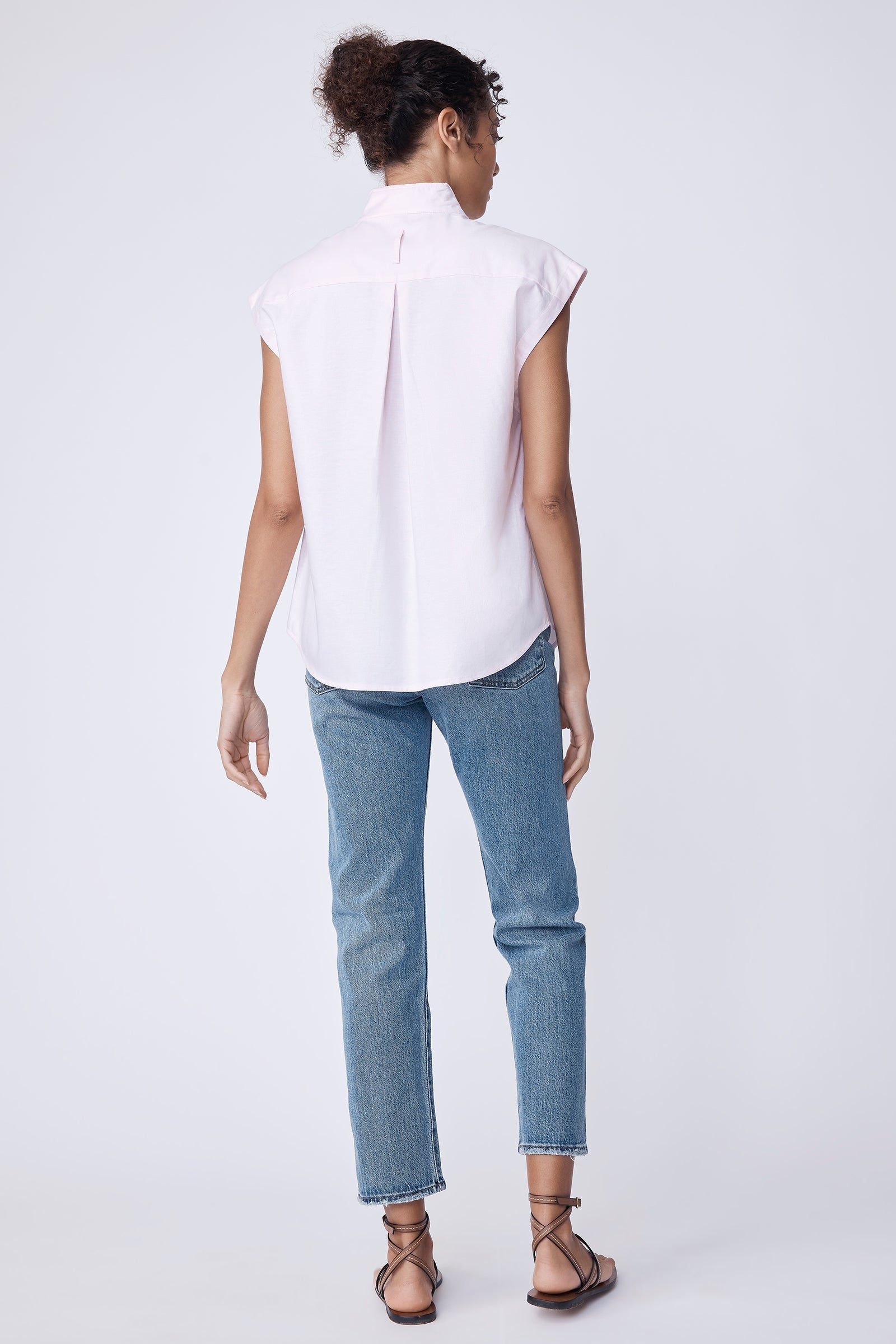 BLOUSES/SHIRTS/TOPS Candice Double Collar Shirt in Pink Oxford Kal Rieman