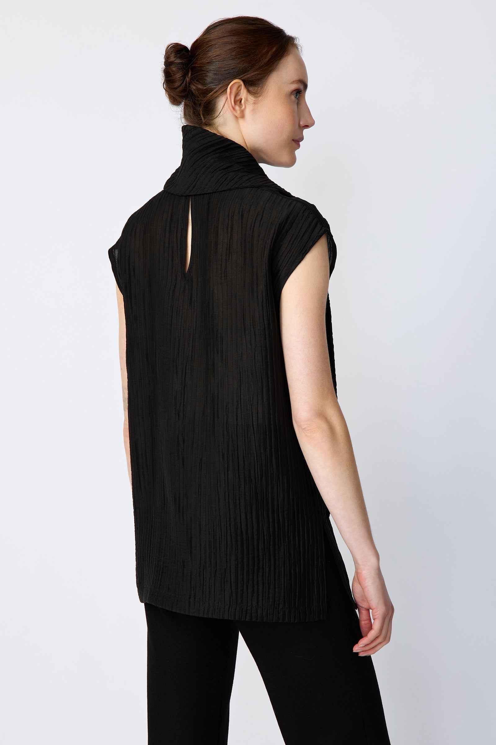 BLOUSES/SHIRTS/TOPS Claudia Scarf Tunic in Black Kal Rieman