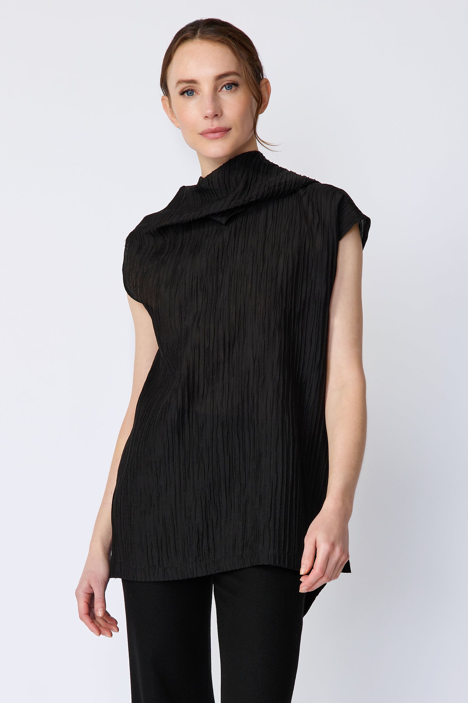 BLOUSES/SHIRTS/TOPS Claudia Scarf Tunic in Black Kal Rieman