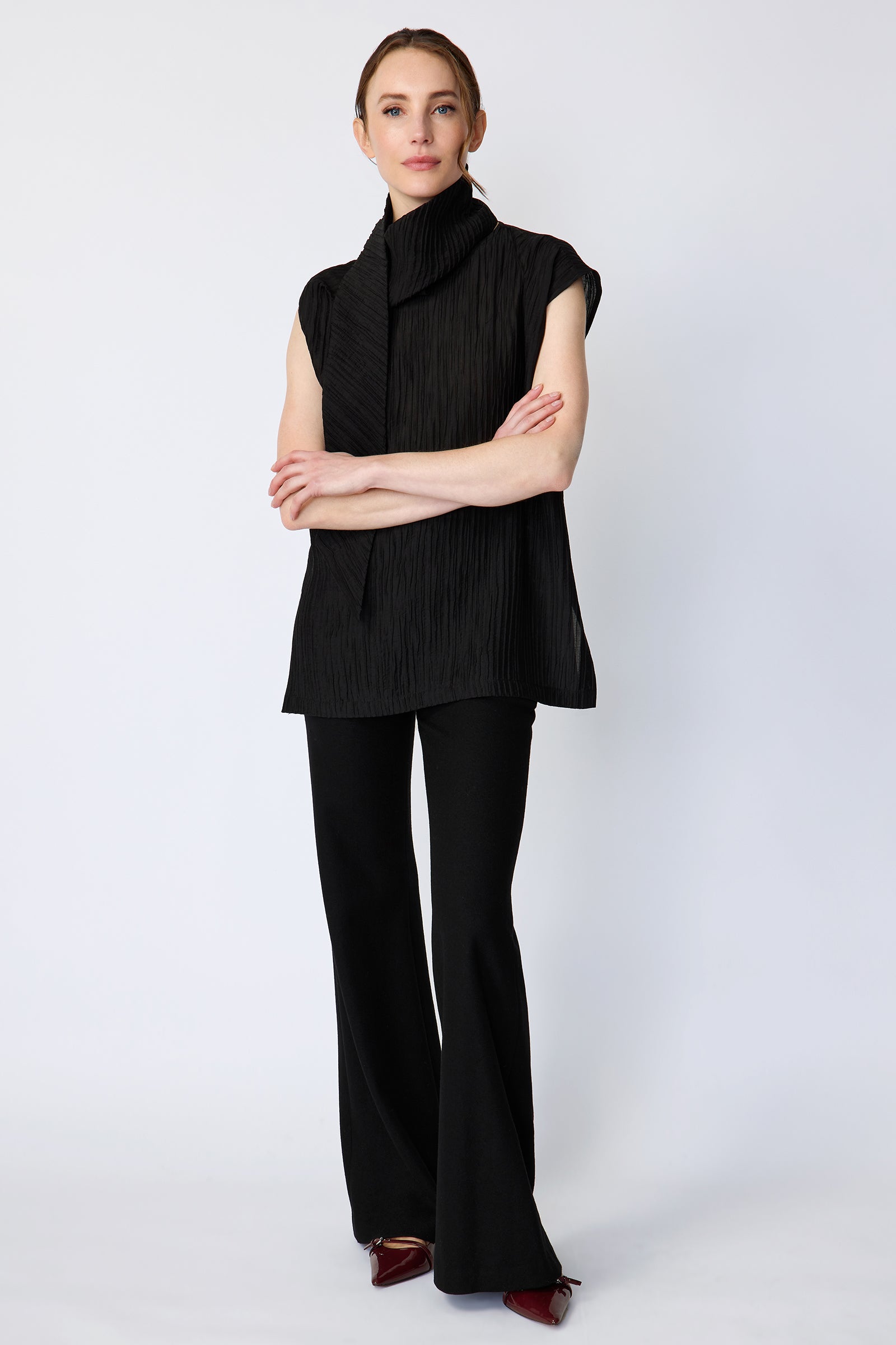 BLOUSES/SHIRTS/TOPS Claudia Scarf Tunic in Black Kal Rieman