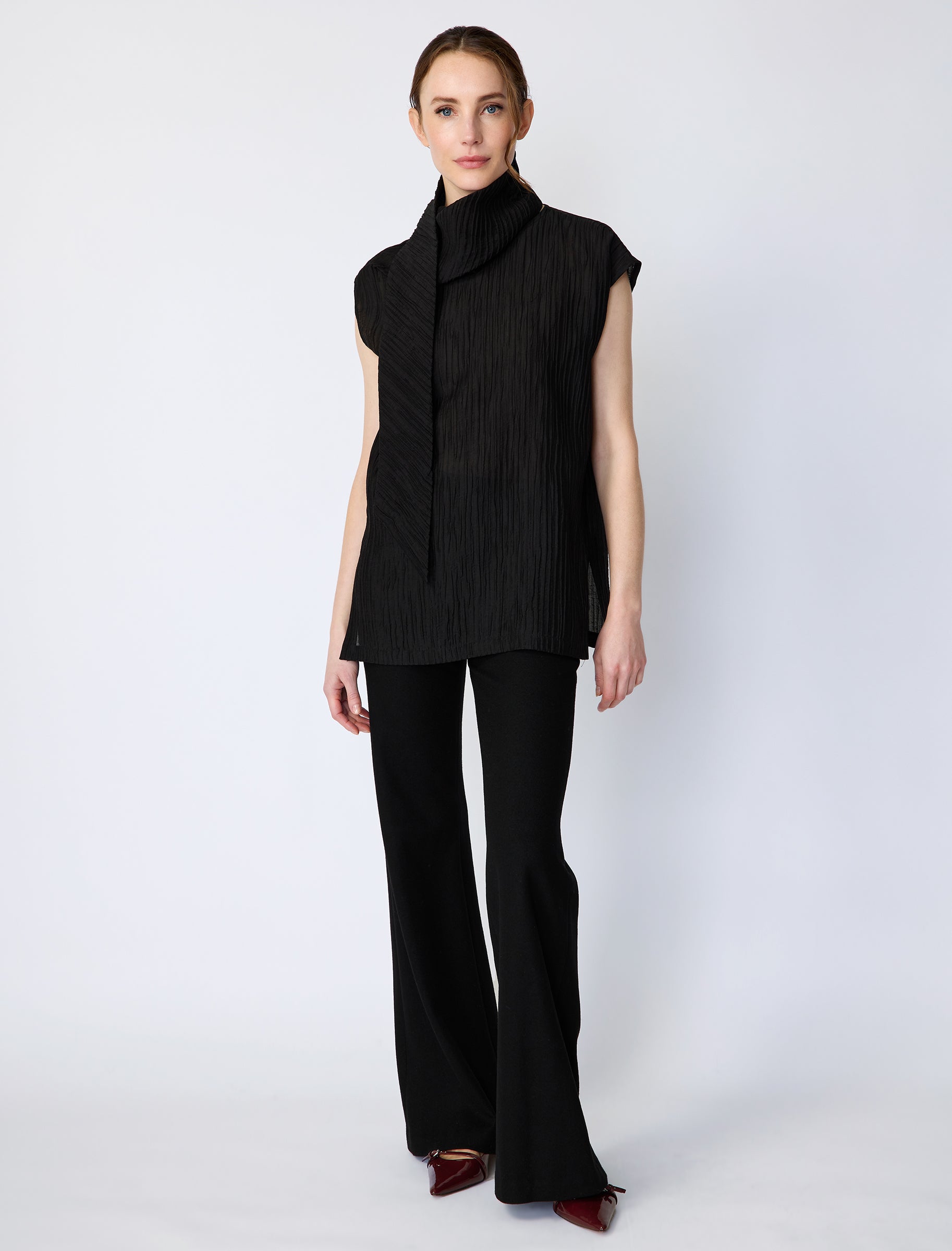 BLOUSES/SHIRTS/TOPS Claudia Scarf Tunic in Black Kal Rieman