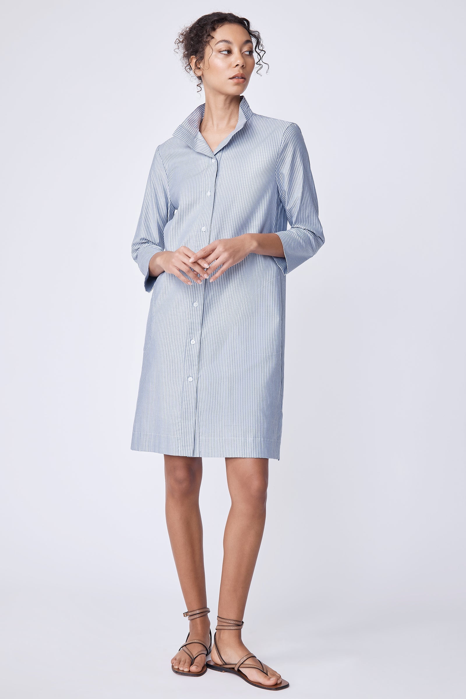 DRESSES/JUMPSUITS Greta Dress in Harbor Stripe Kal Rieman