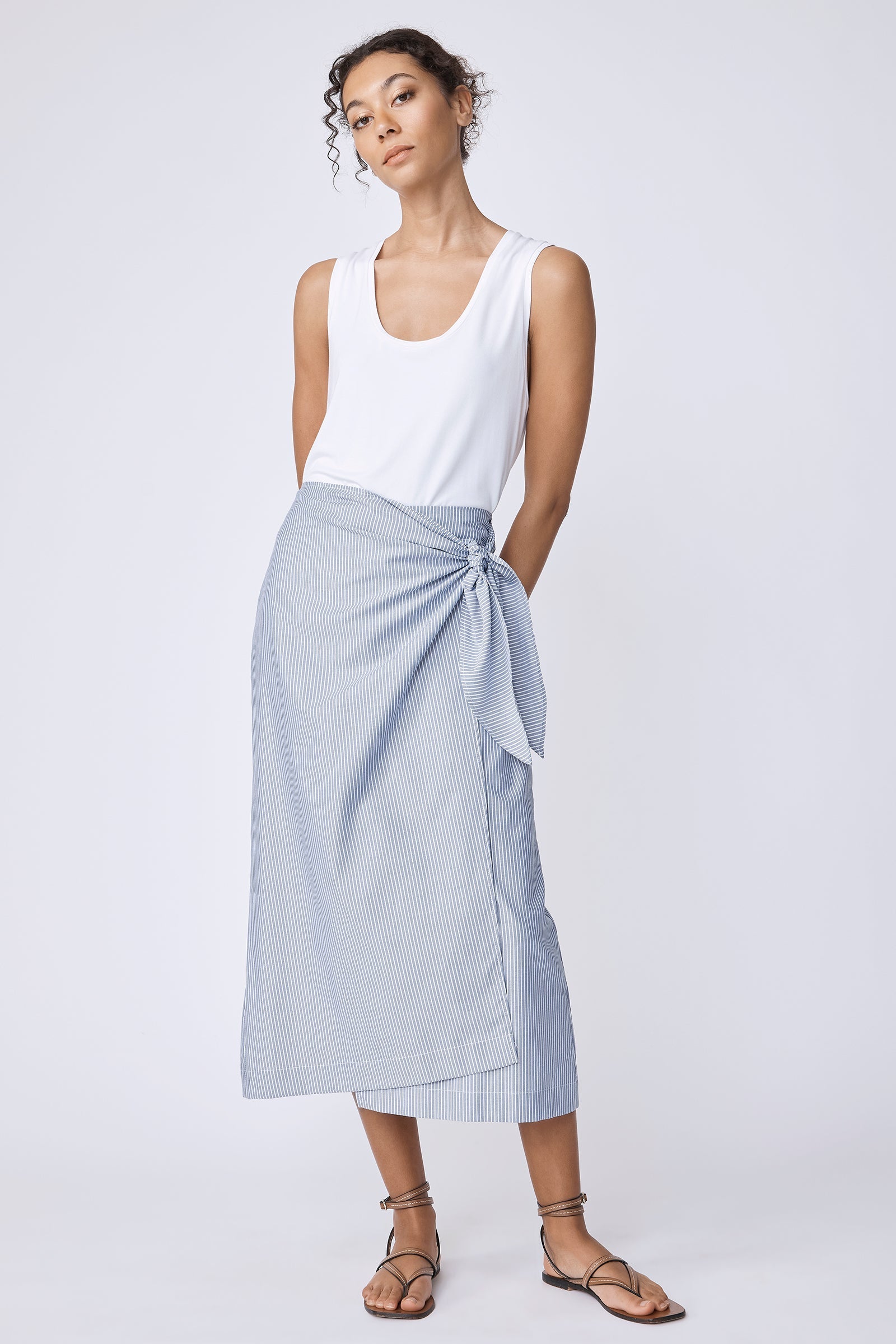 SKIRTS Lorraine Wrap Skirt in Harbor Stripe Kal Rieman