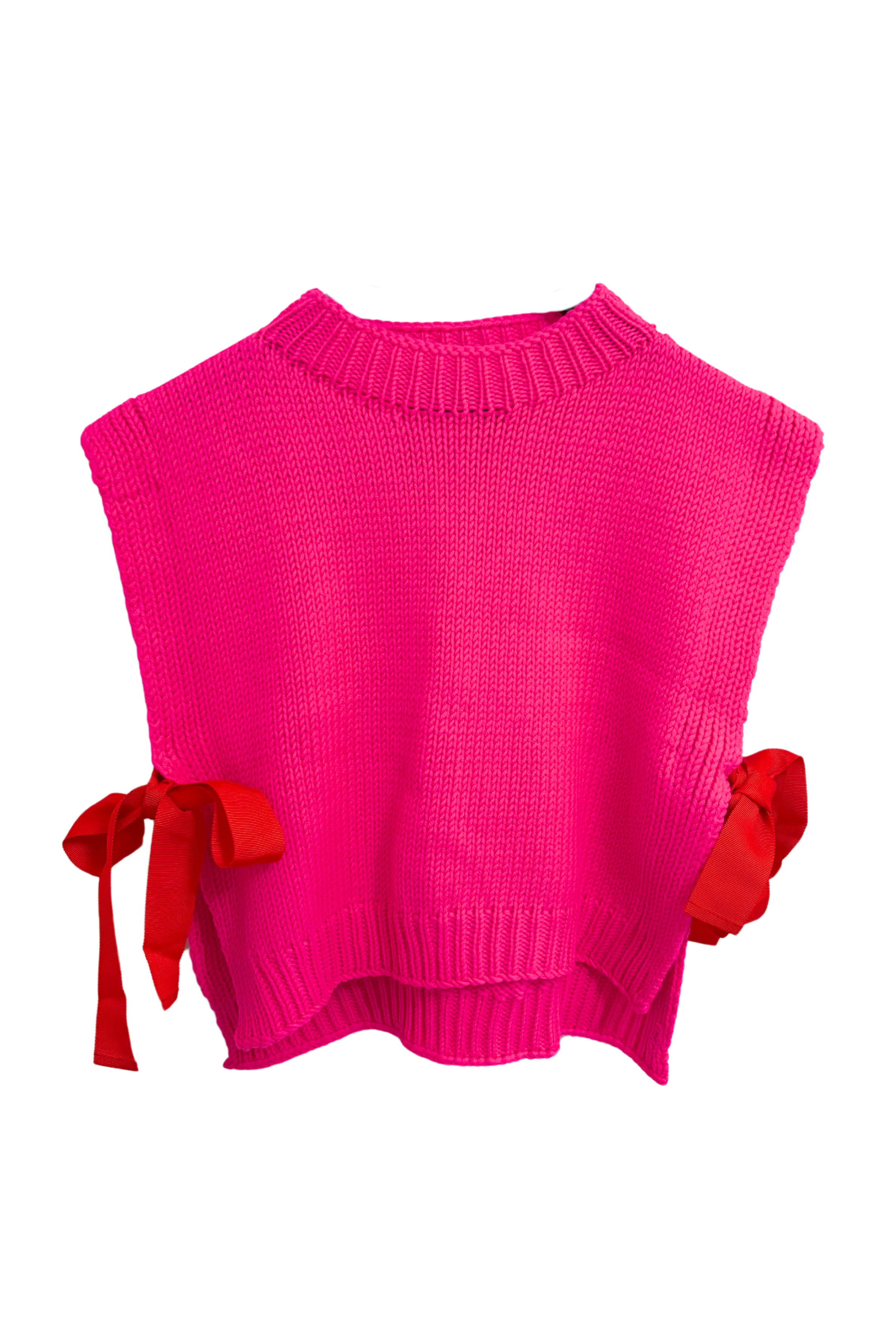 BLOUSES/SHIRTS/TOPS MERINO KNIT W/TIES IN FUCHSIA Louiza Babouryan