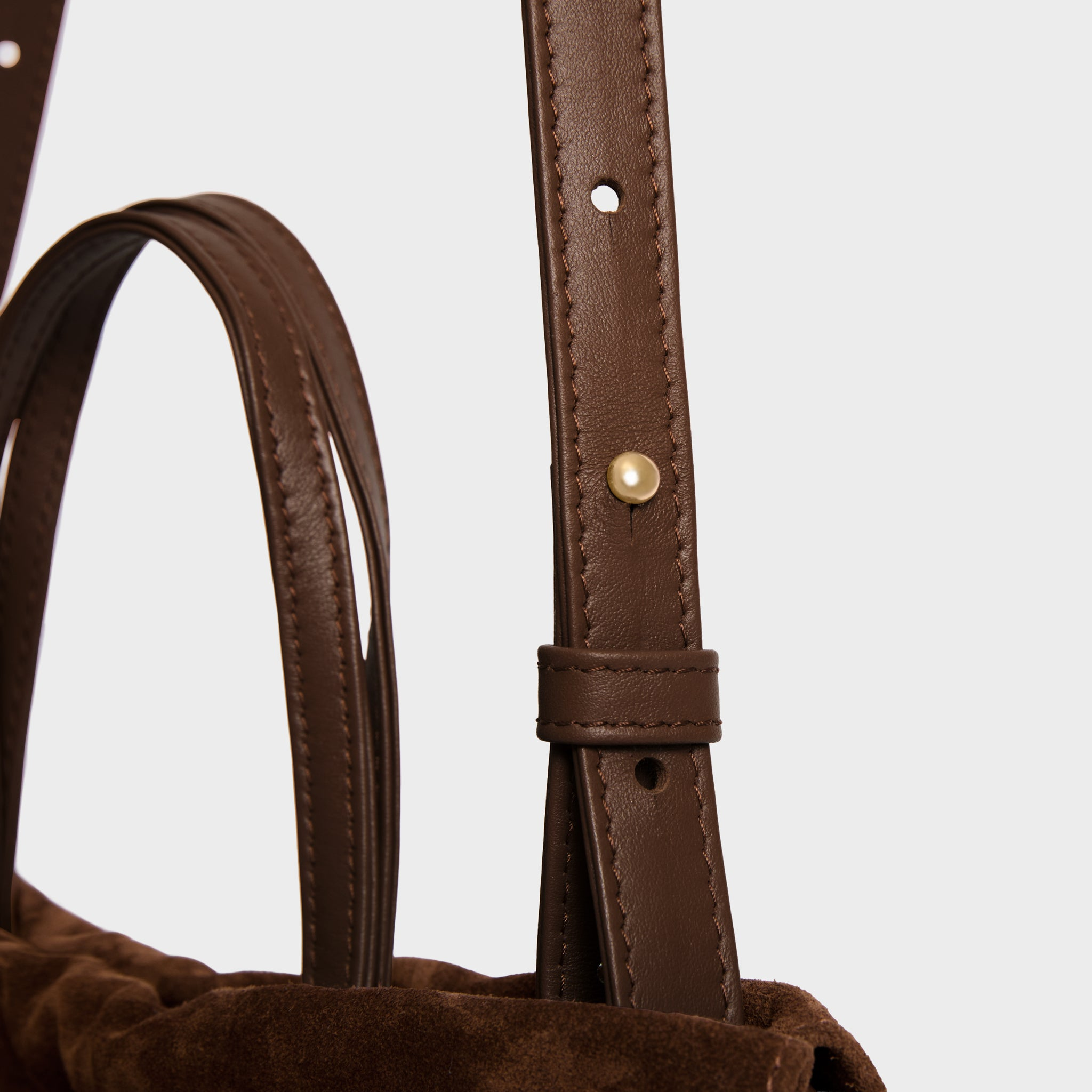 HANDBAGS Mini Asisi Tote in Chocolate Suede Lemiz