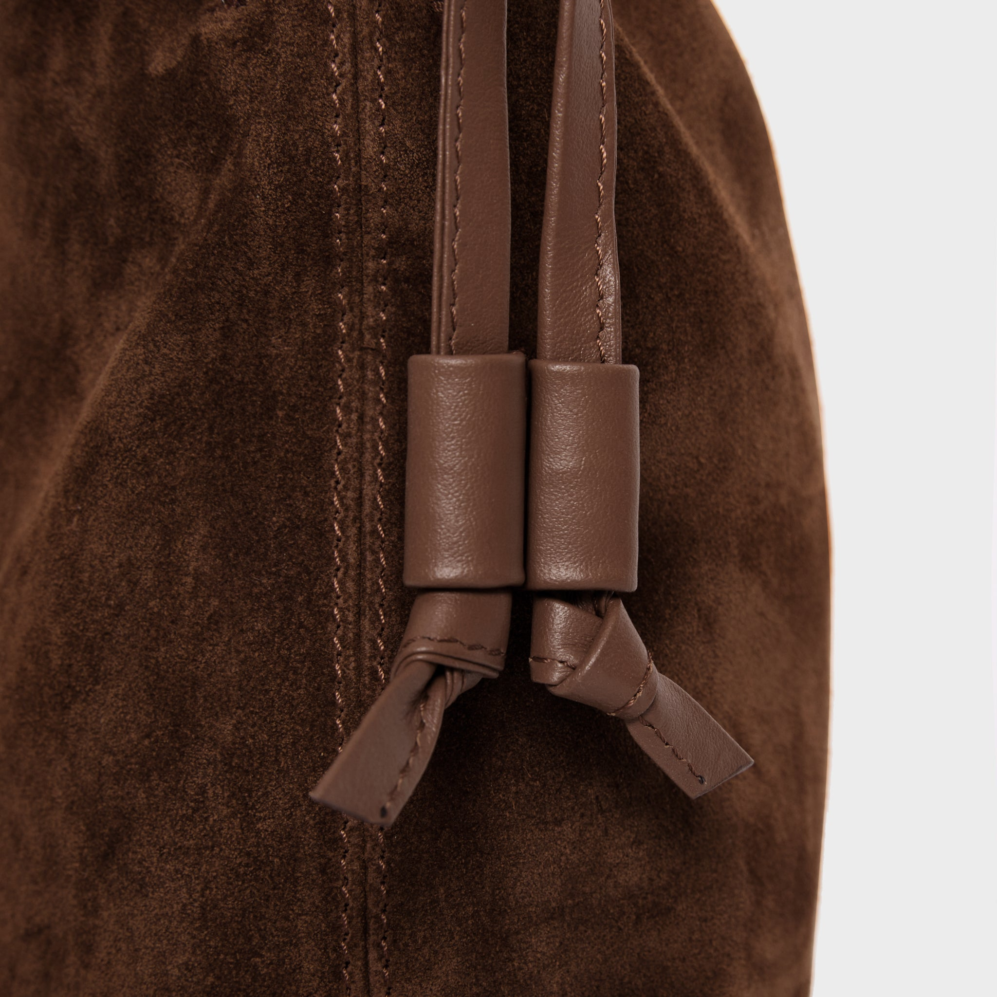 HANDBAGS Mini Asisi Tote in Chocolate Suede Lemiz