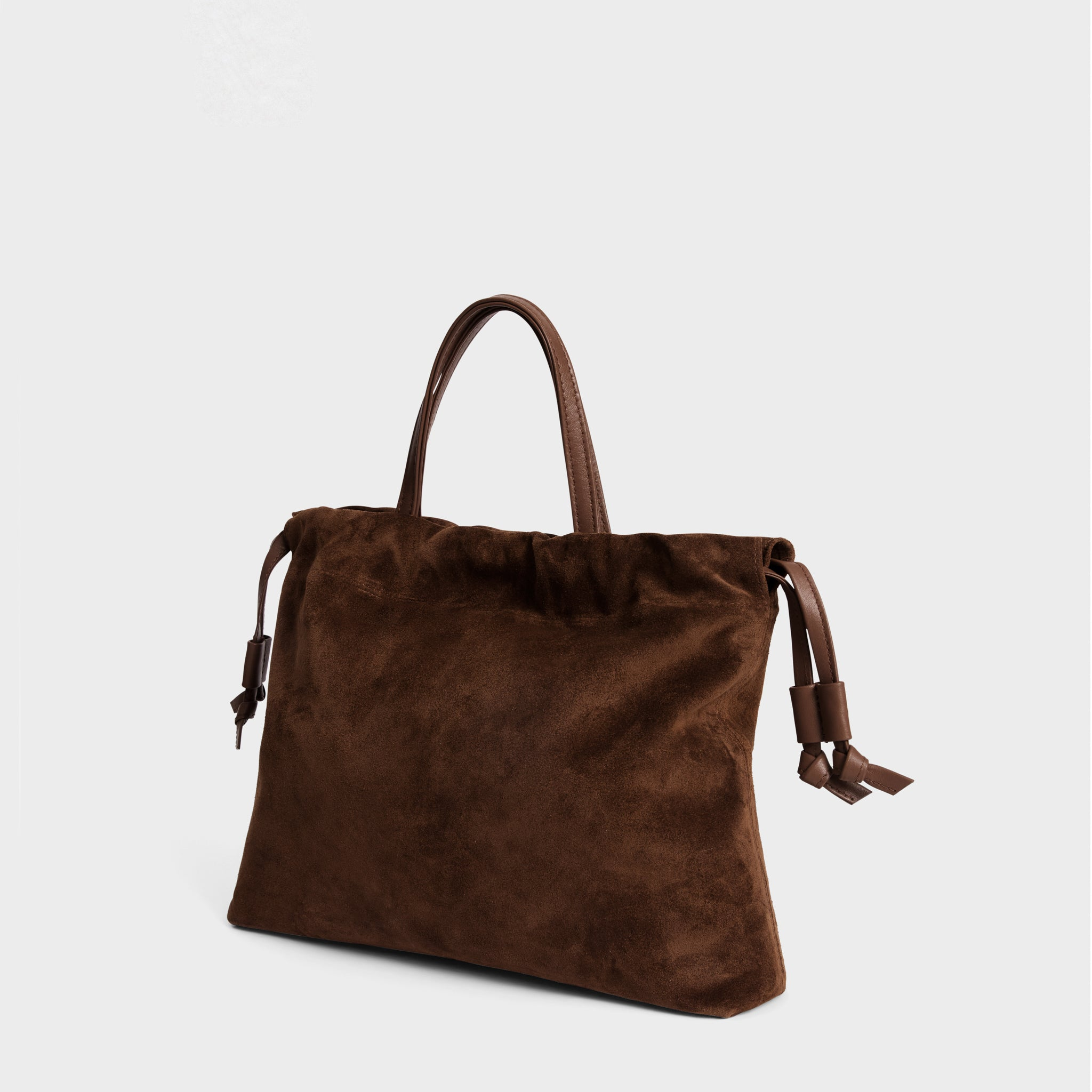 HANDBAGS Mini Asisi Tote in Chocolate Suede Lemiz