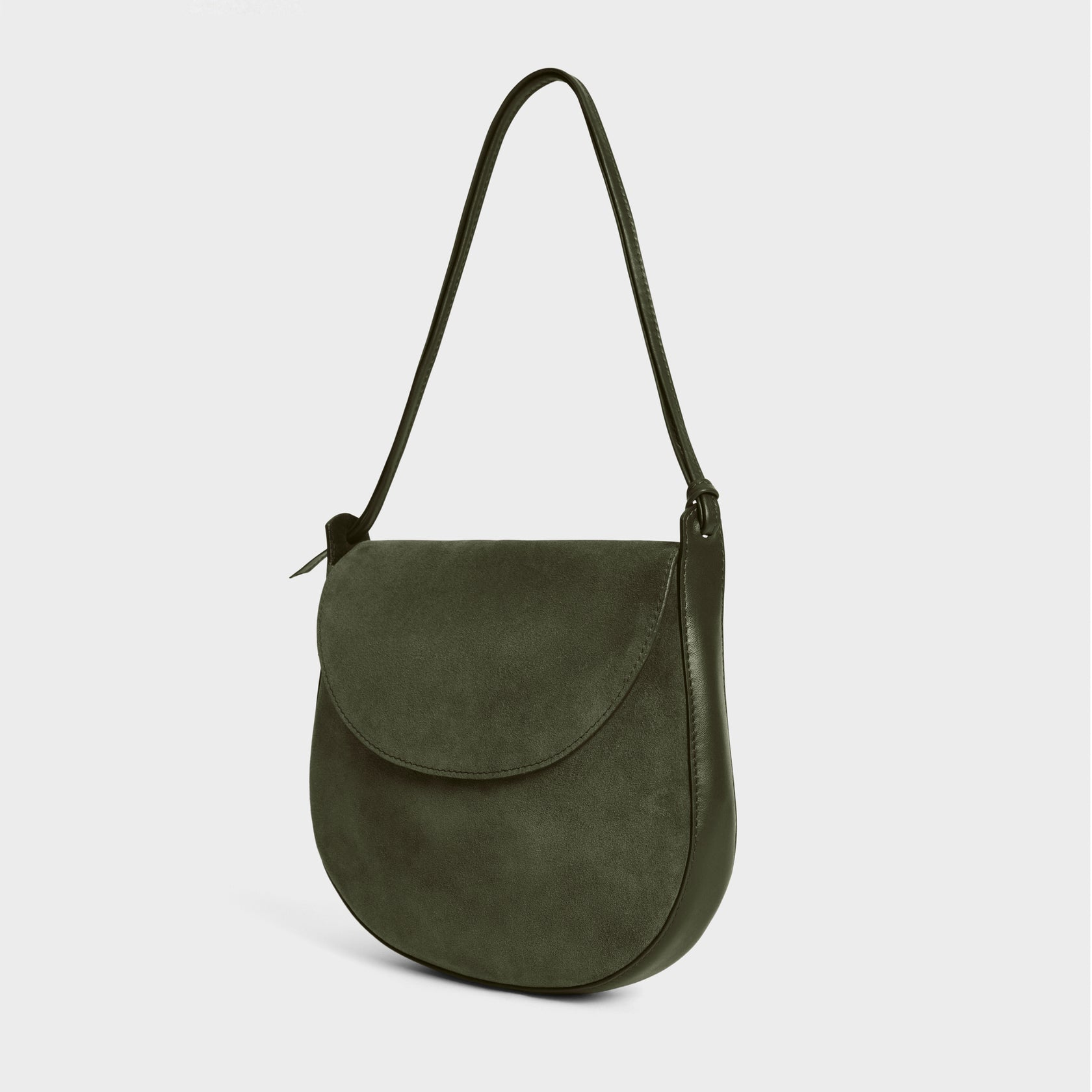 HANDBAGS Juliette Shoulder Bag in Olive Suede Lemiz