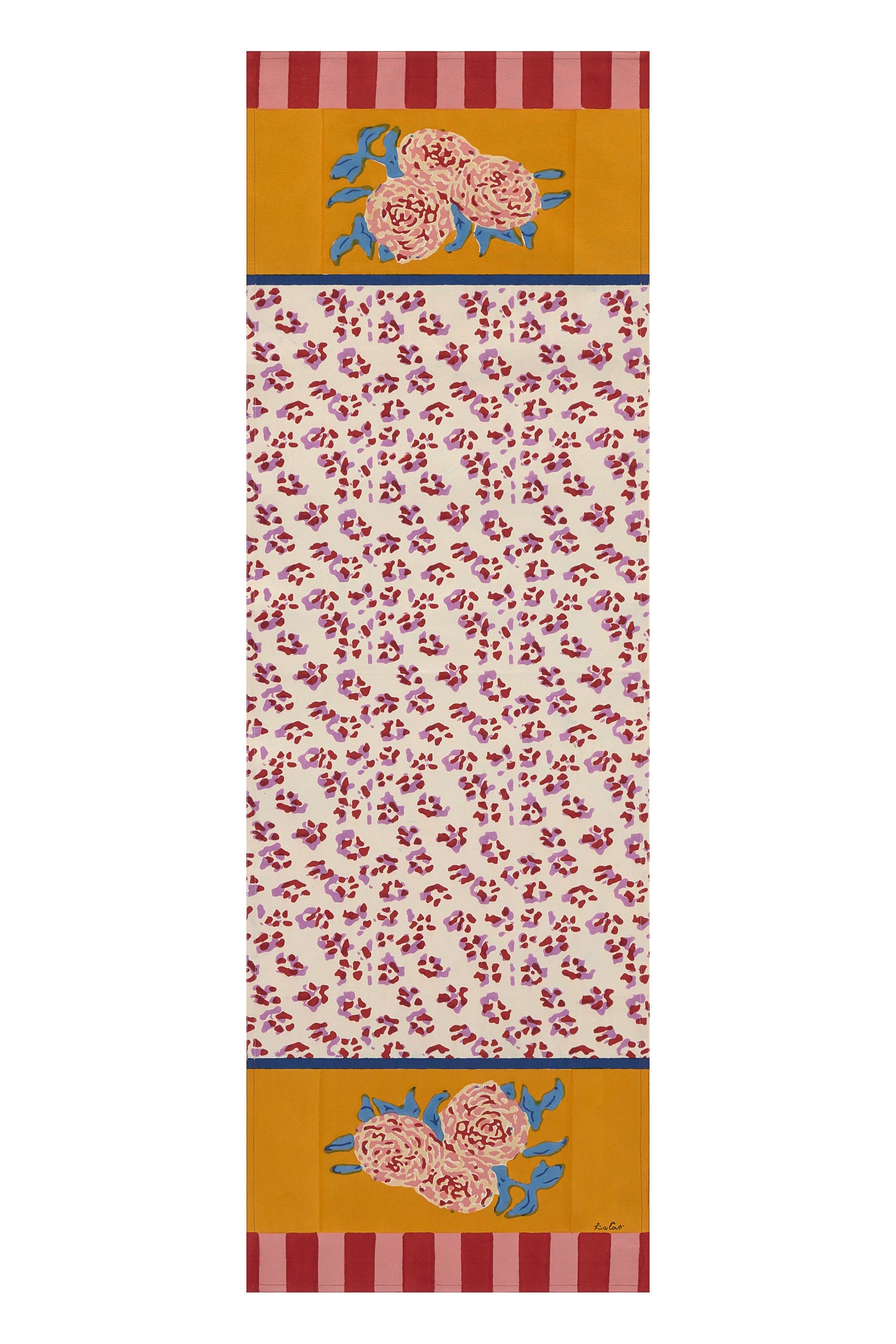 HOME DECOR Gold Leopard Stripes Table Runner Lisa Corti