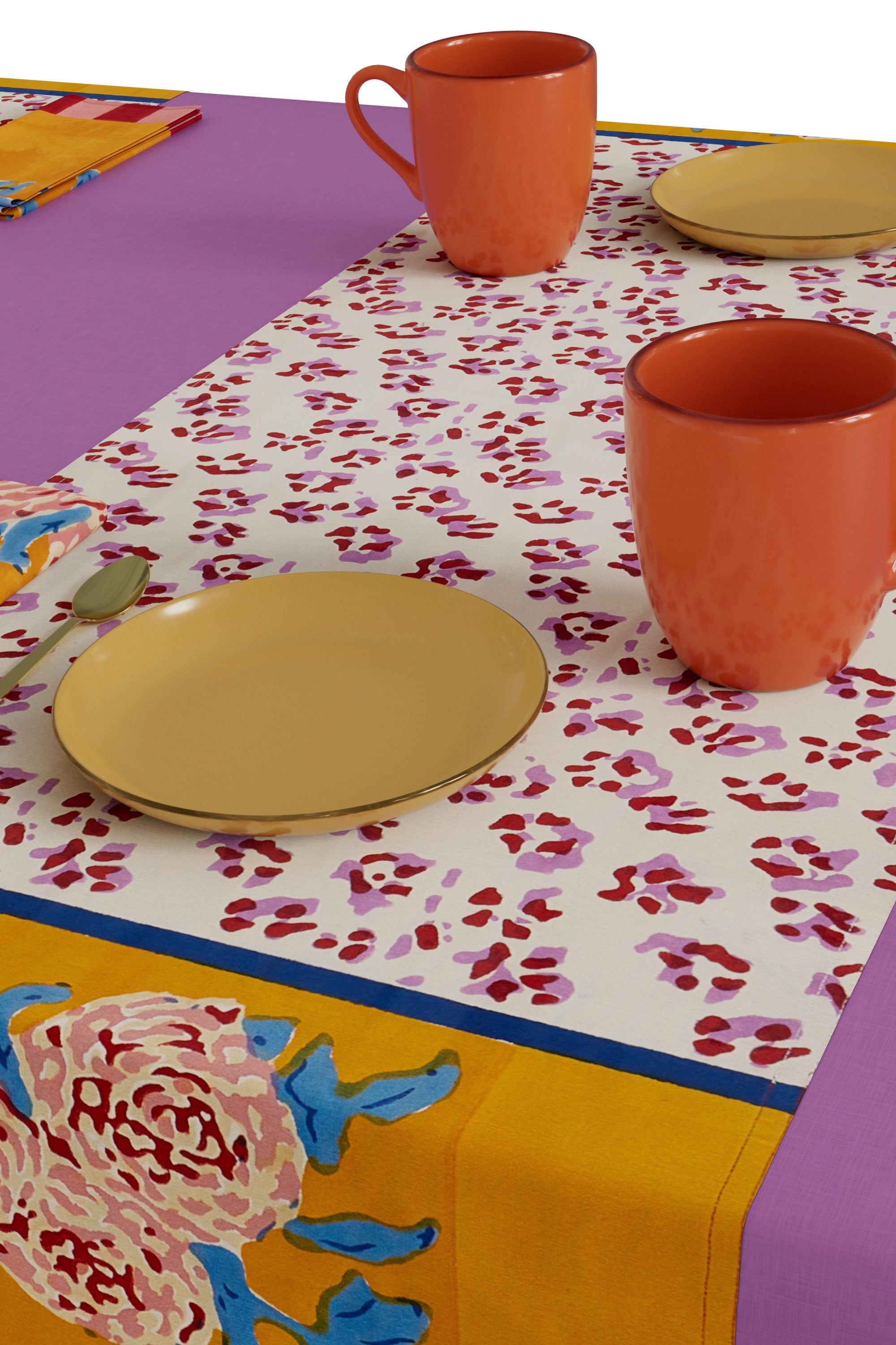 HOME DECOR Gold Leopard Stripes Table Runner Lisa Corti