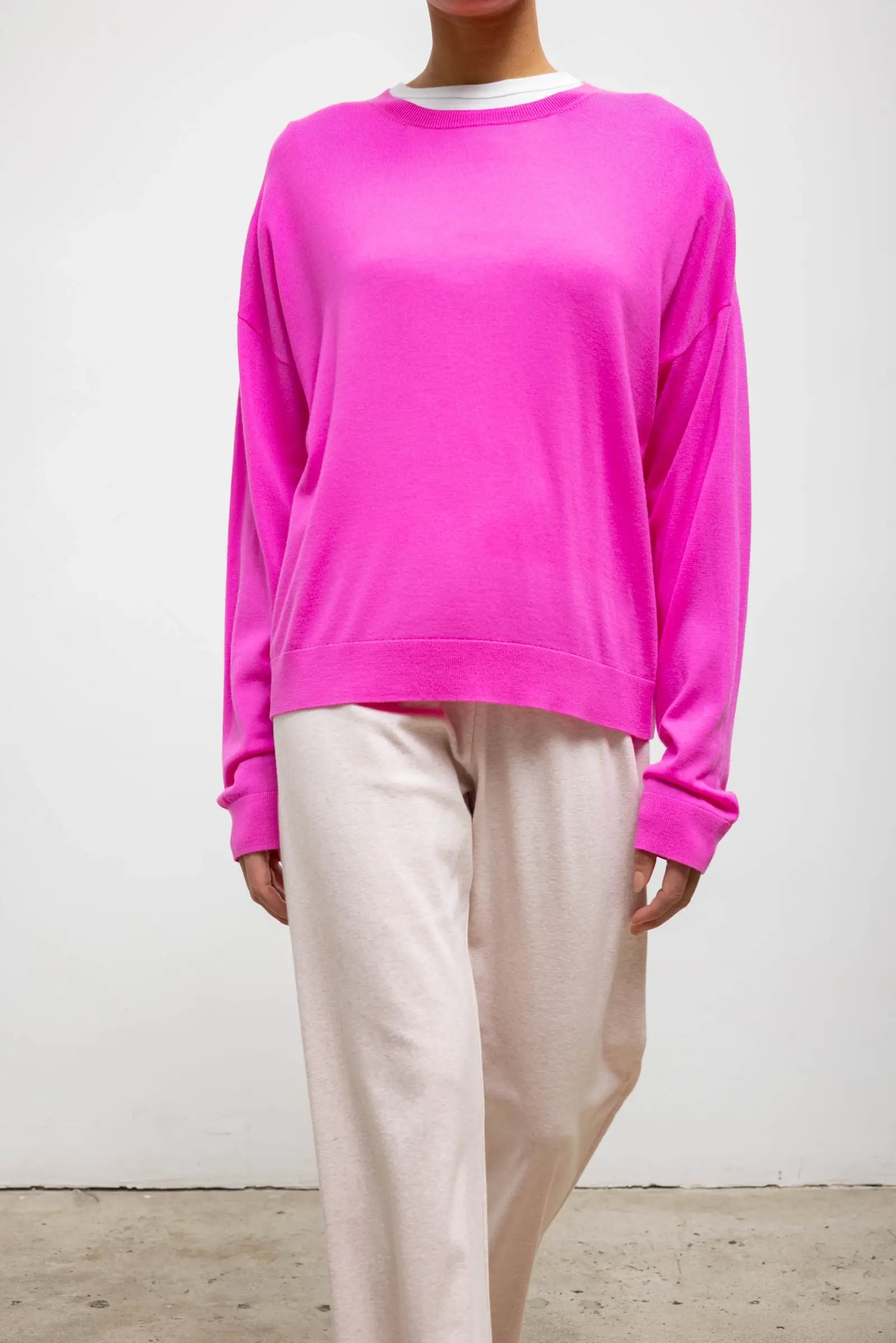SWEATERS James Oversized Crewneck in Azelea Leset
