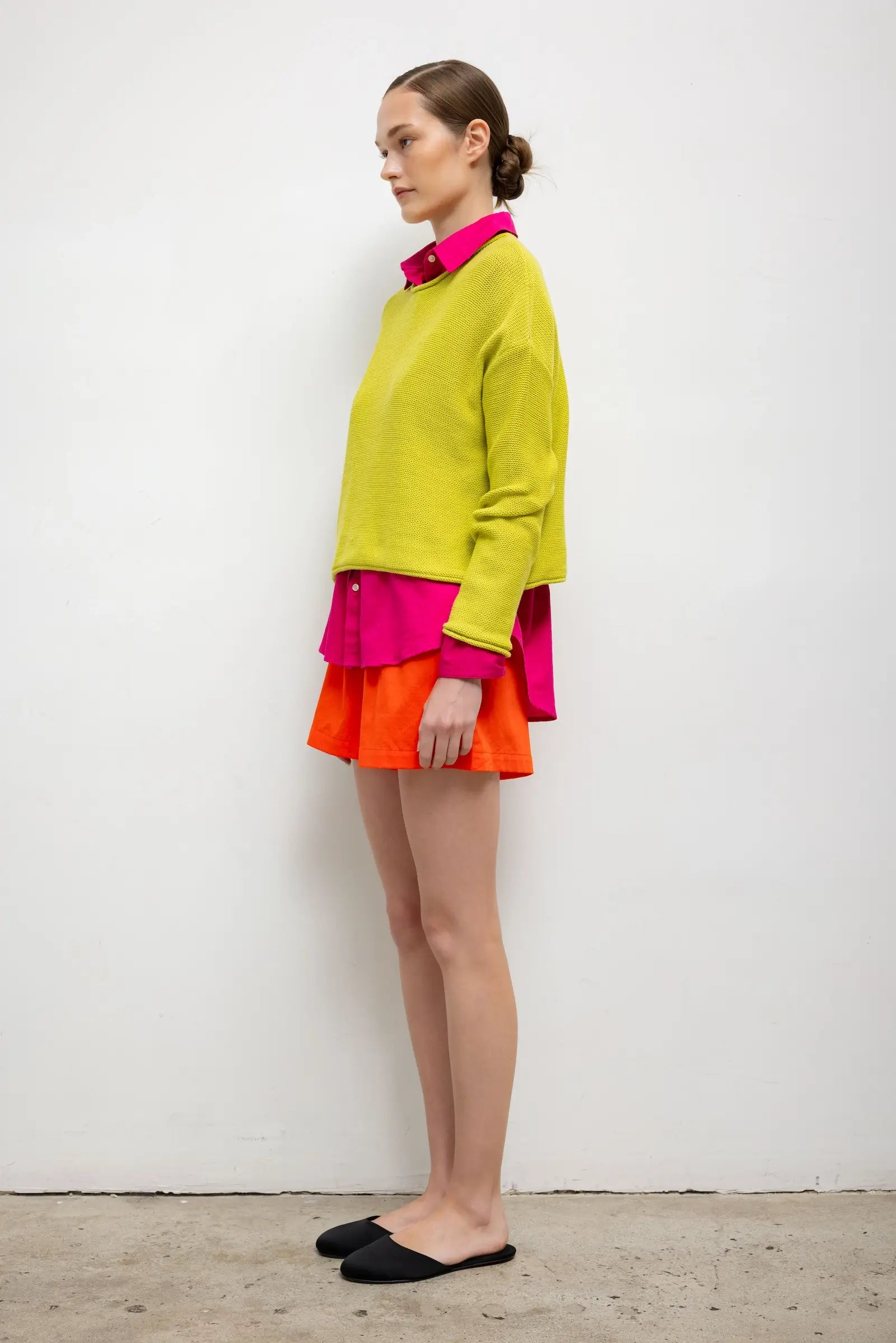 SWEATERS Mae Crewneck in Chartreuse Leset