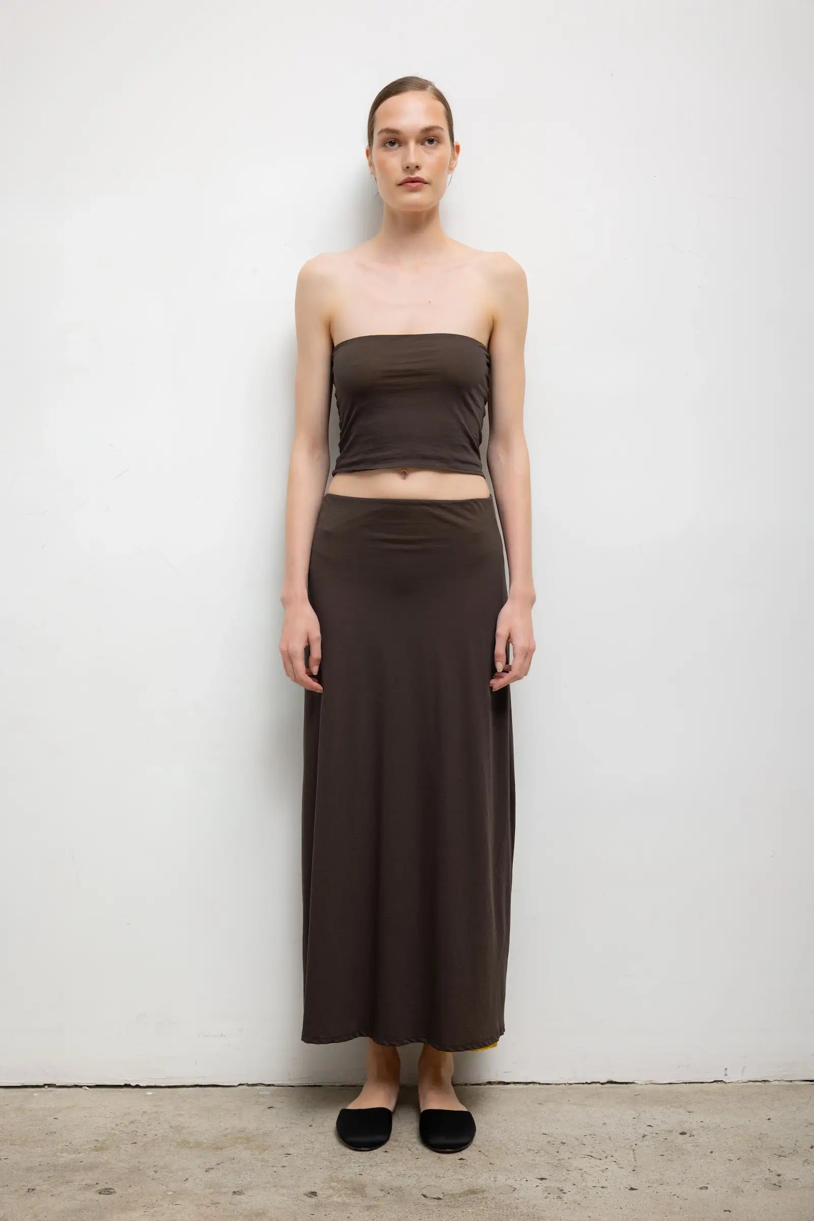 SKIRTS Milo Reversible Midi Skirt in Hickory & Daffodil Leset