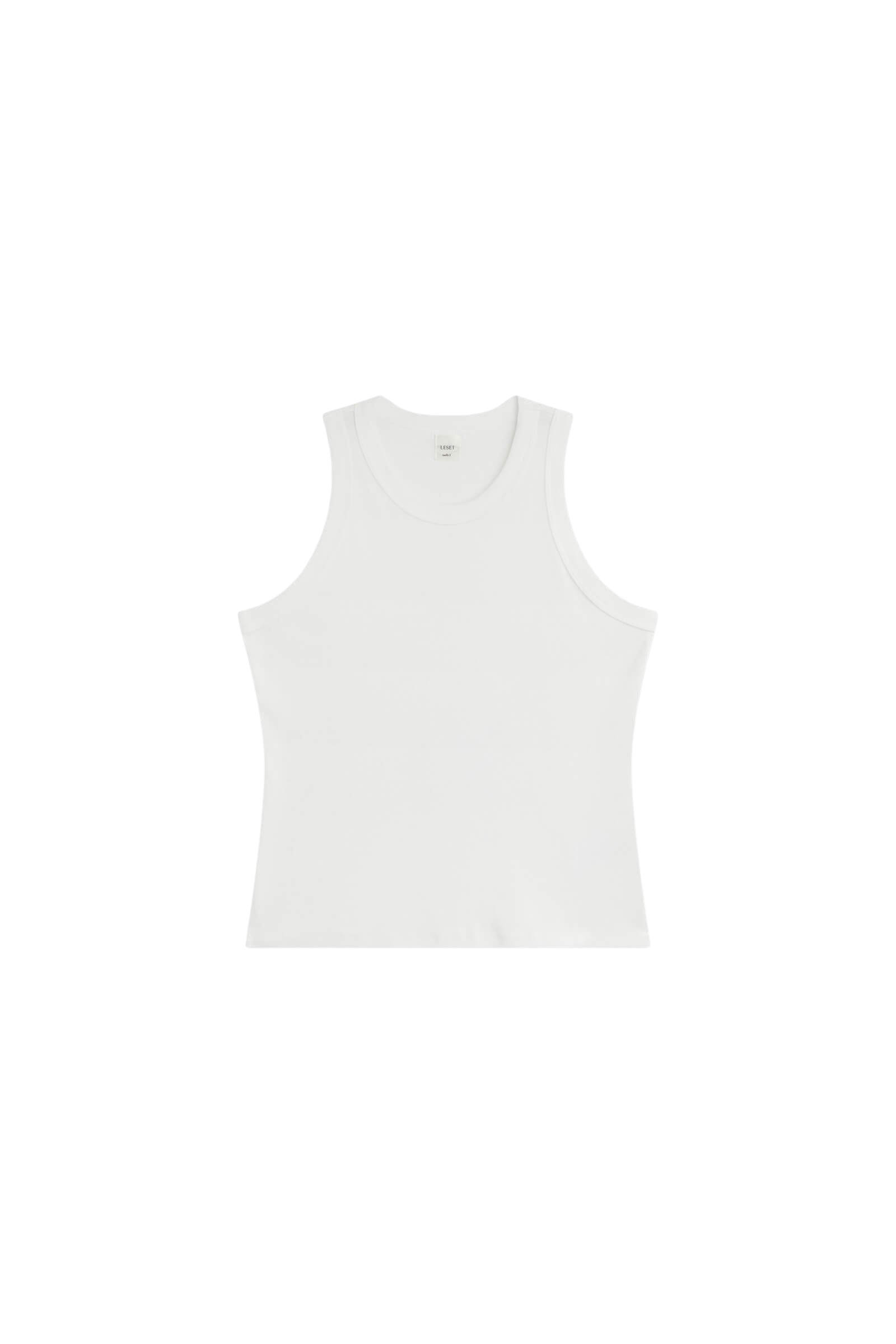 TEES/TANKS Nando High Neck Tank in White Leset