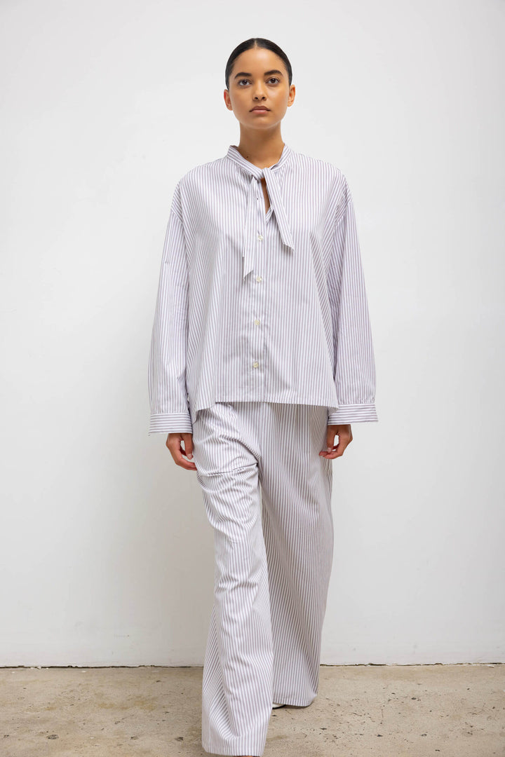 PANTS/SHORTS Yoshi Wide Leg Boxer Pant in Parchment and Pinot Stripe Leset