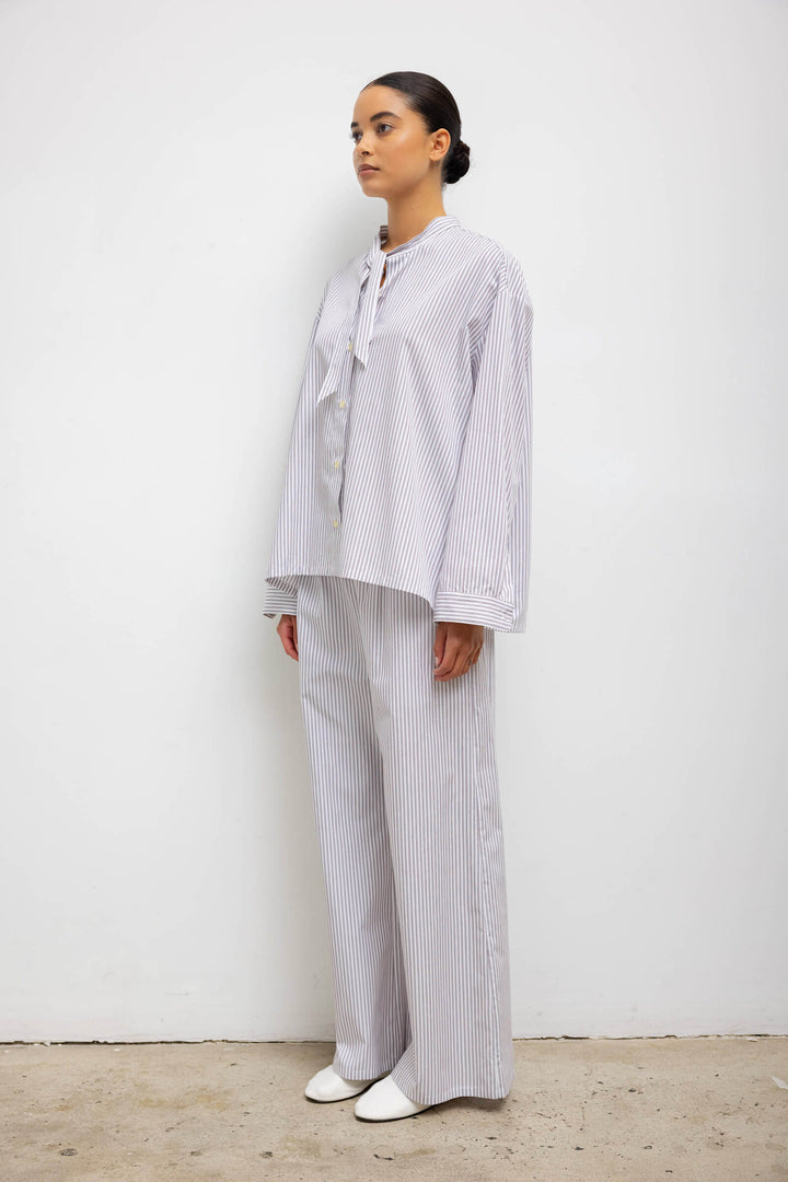 PANTS/SHORTS Yoshi Wide Leg Boxer Pant in Parchment and Pinot Stripe Leset