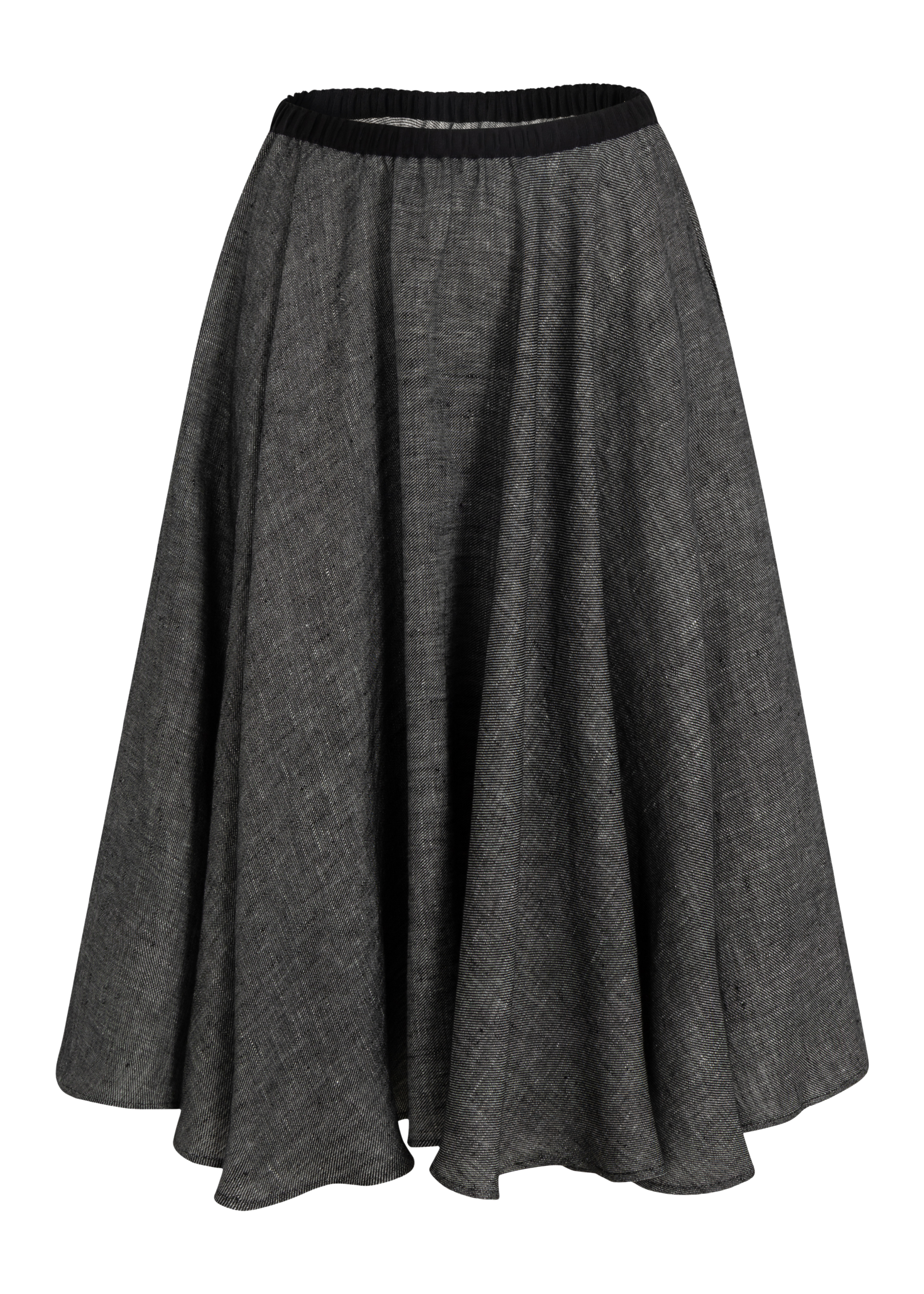 SKIRTS Linen Twill Skirt in Grey Chambray Louiza Babouryan