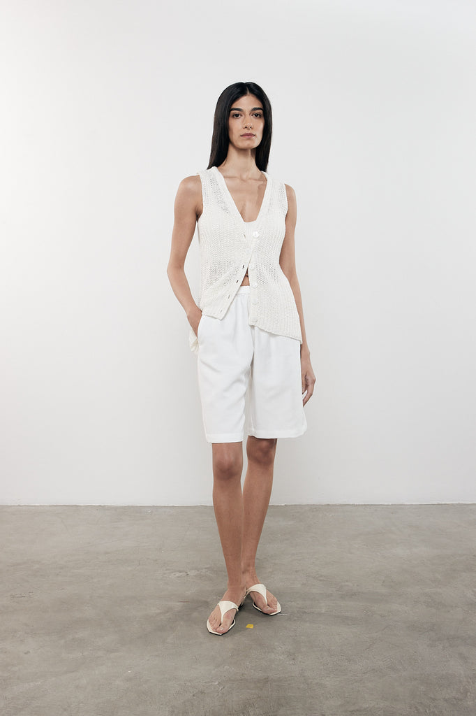 PANTS/SHORTS TWILL EVERYWHERE SHORT IN OFF WHITE Enza Costa