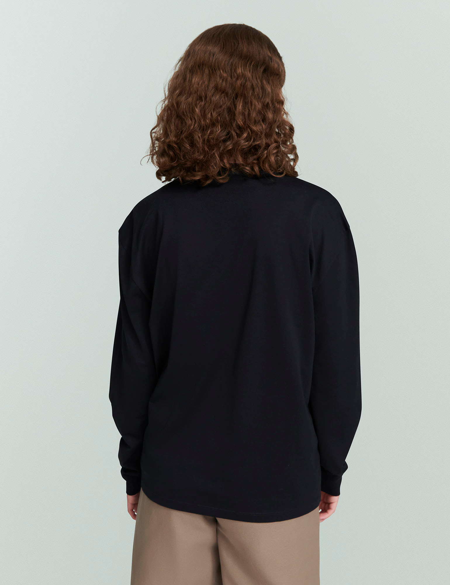 TEES/TANKS Long Sleeve Jersey Tee in Black Handvaerk