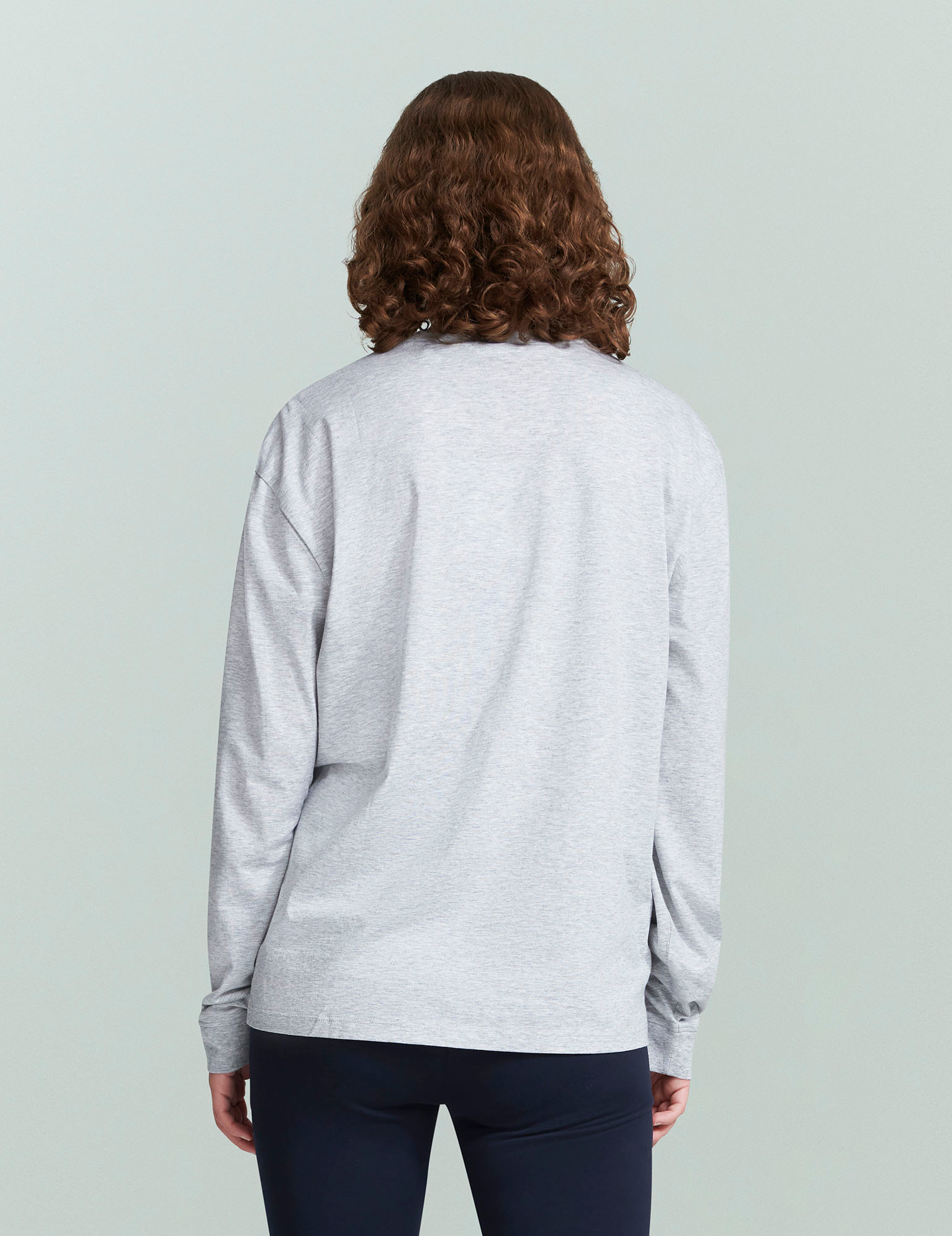 TEES/TANKS Long Sleeve Jersey Tee in Grey Melange Handvaerk