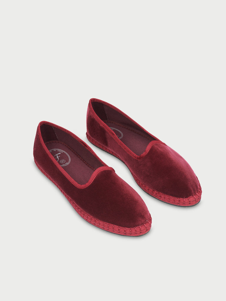 SHOES Meg Flat in Wine Red Flabelus