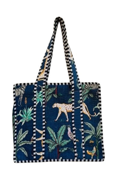 HANDBAGS Jungle Tote in Navy Mer St Barth