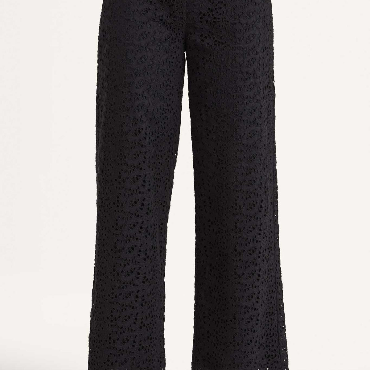 EYELET FRONT PANT - BLACK STITCHED IN TIME