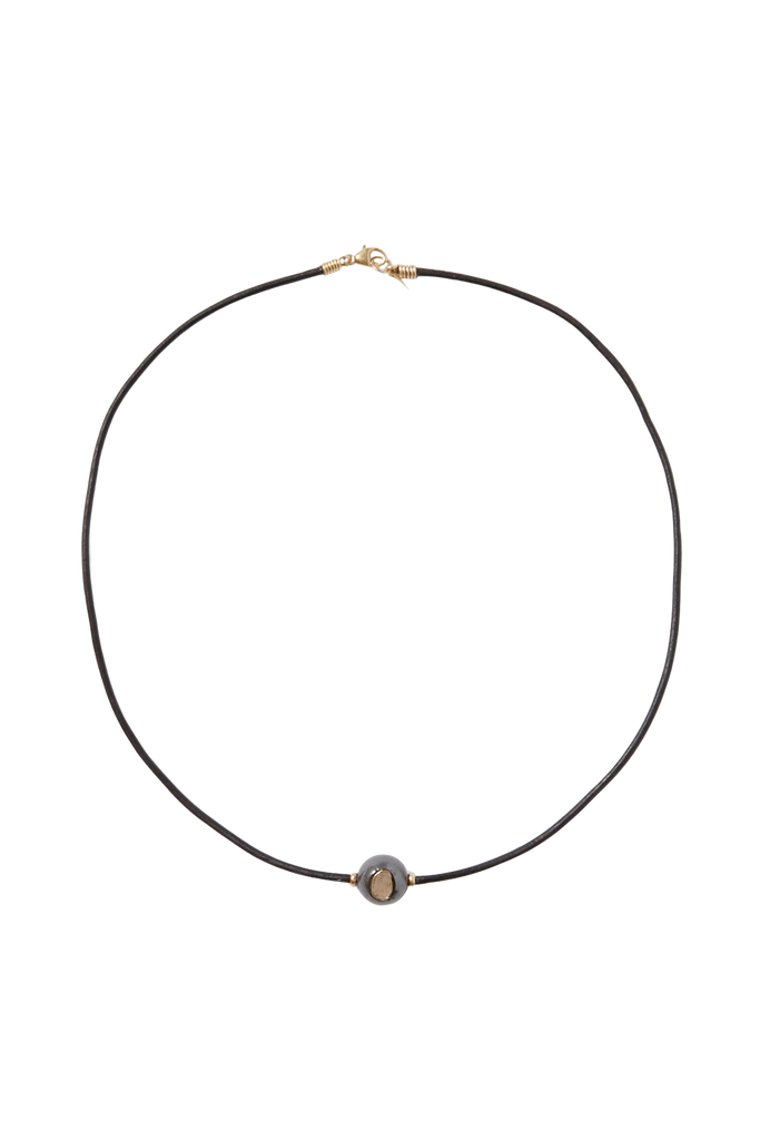 JEWELRY Black Tahitian Pearl Leather Necklace Chan Luu
