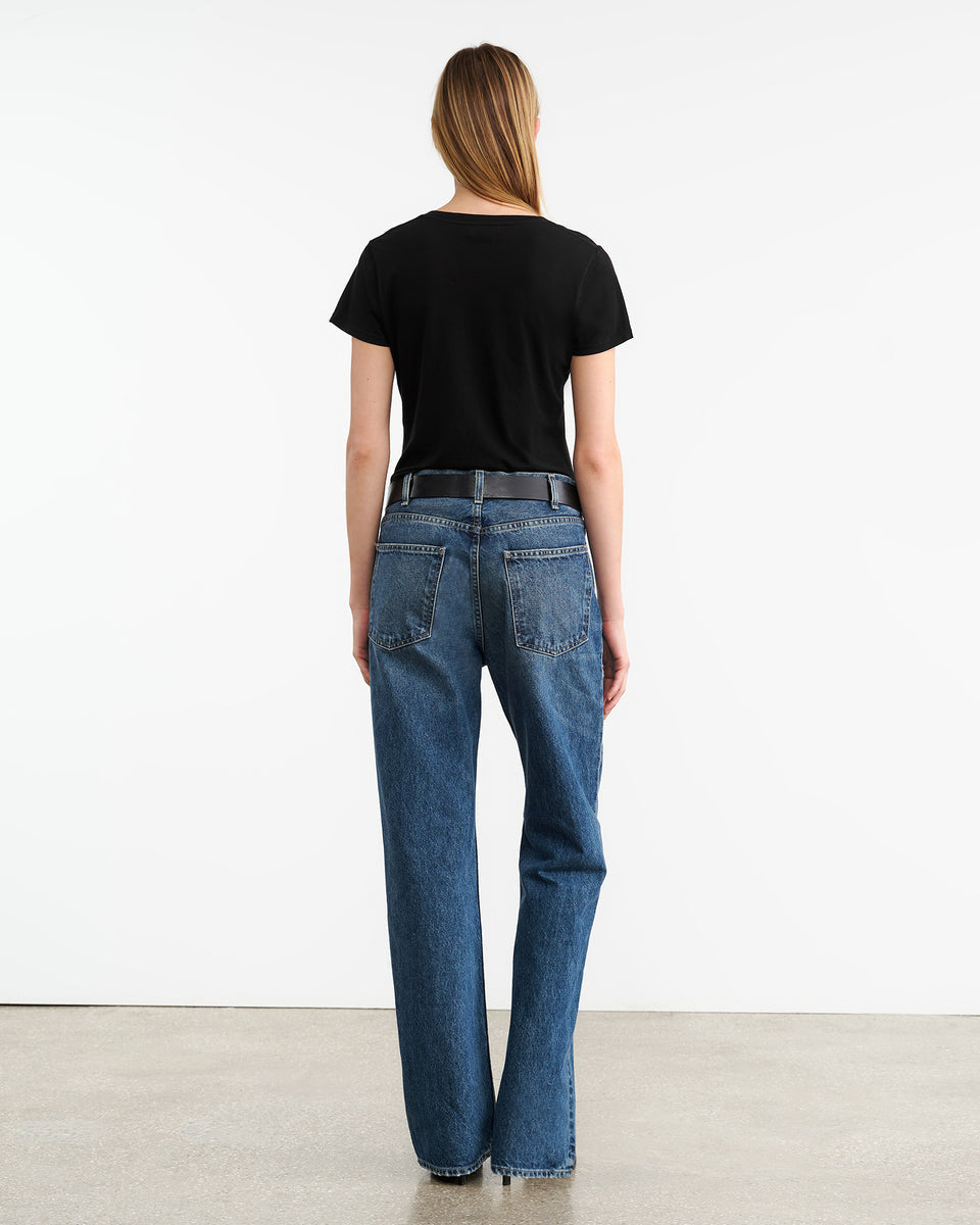 TEES/TANKS Carol V-neck Tee in Jet Black Nili Lotan