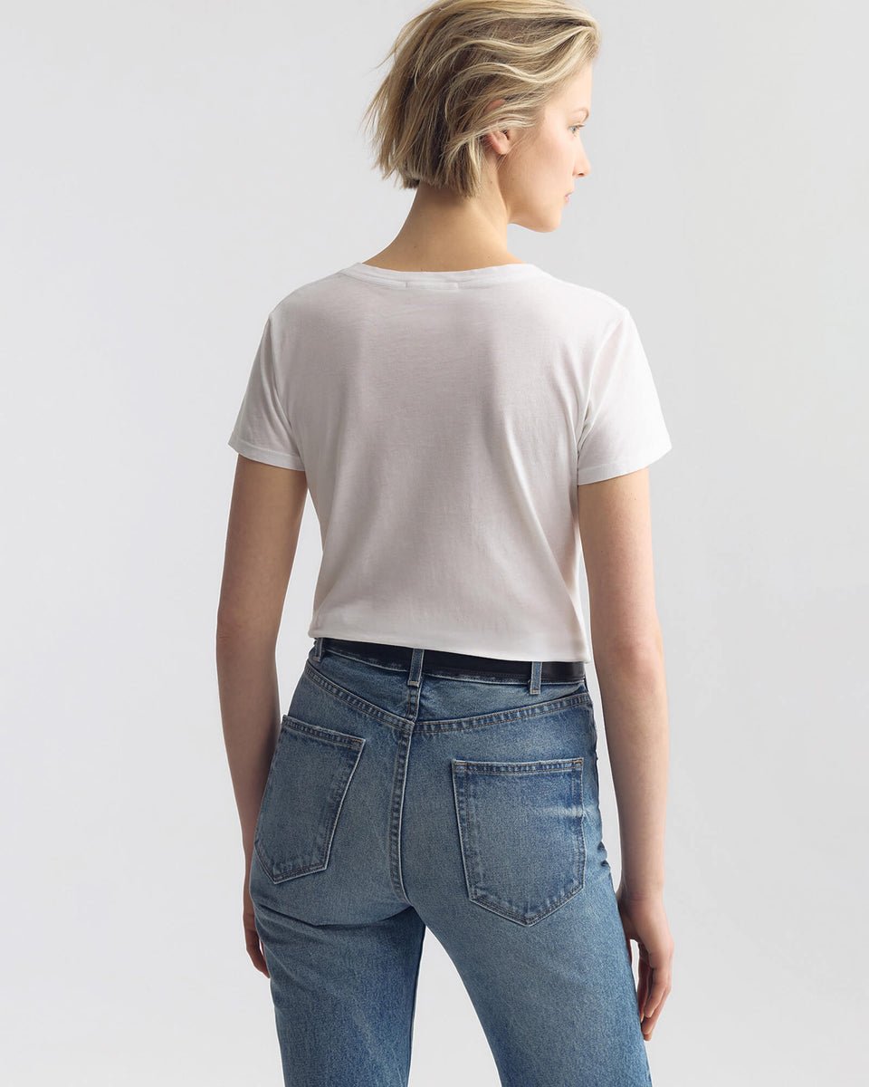 TEES/TANKS Carol V-Neck Tee in White Nili Lotan
