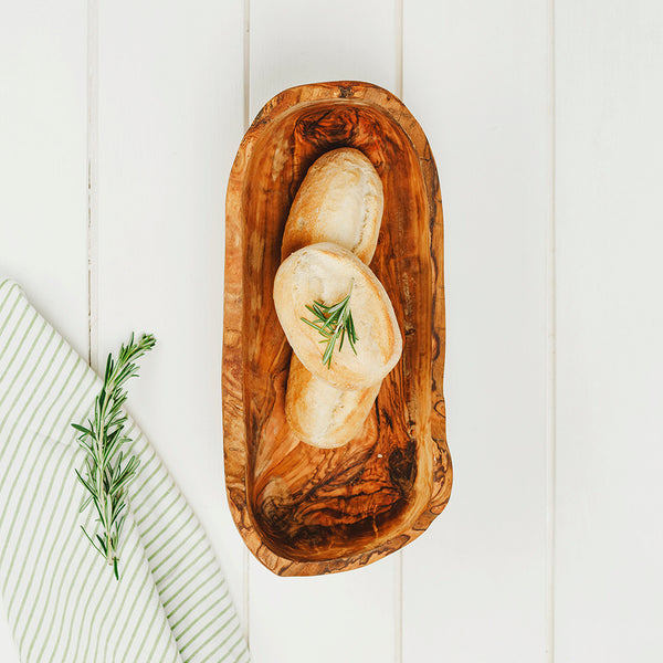 HOME ACCESSORIES Olive Wood Rustic Serving Bowl Selbrae House