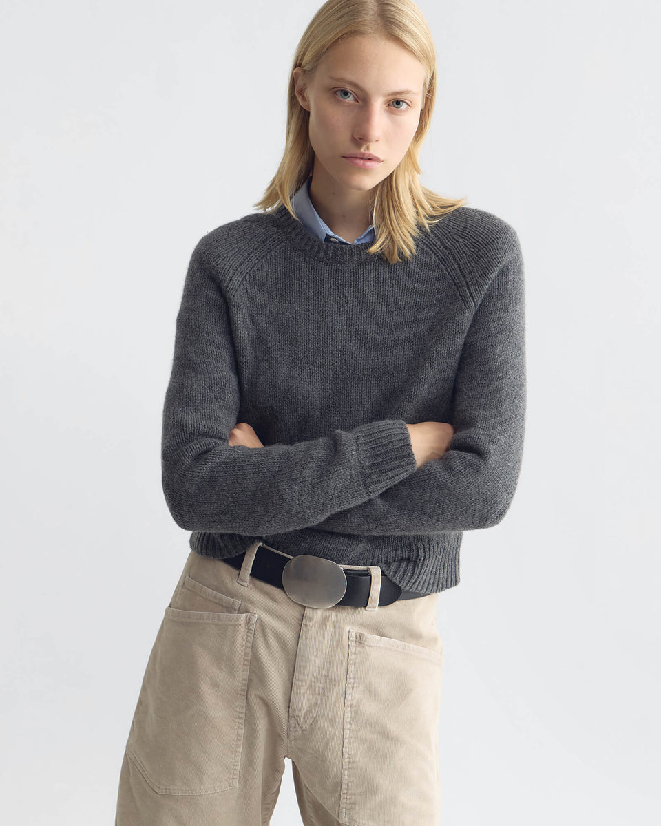 SWEATERS Laurel Sweater in Dark Charcoal Melange Nili Lotan