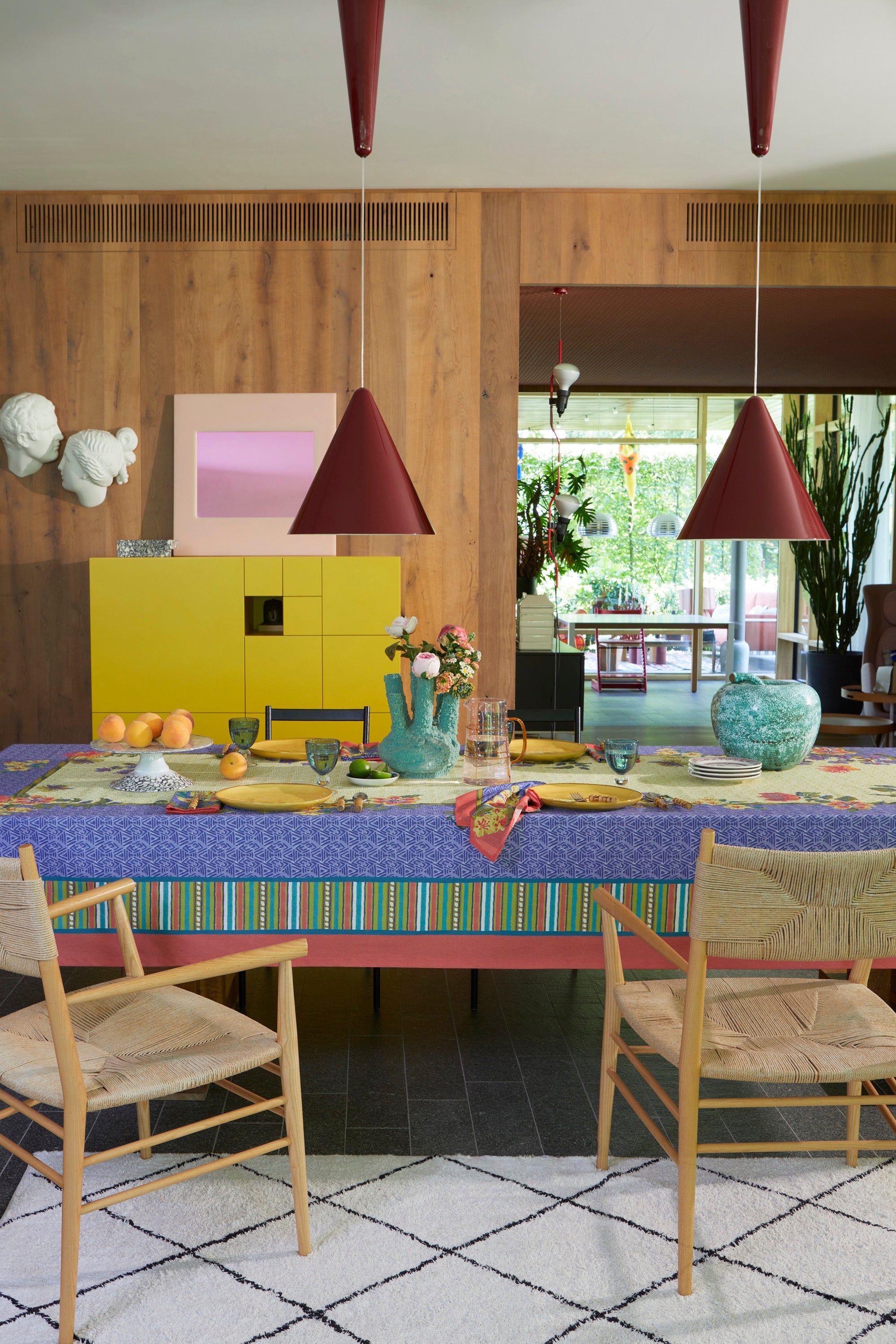 HOME DECOR Small Rectangular Tablecloth in Oriental Garden Chutney Pervinch Lisa Corti