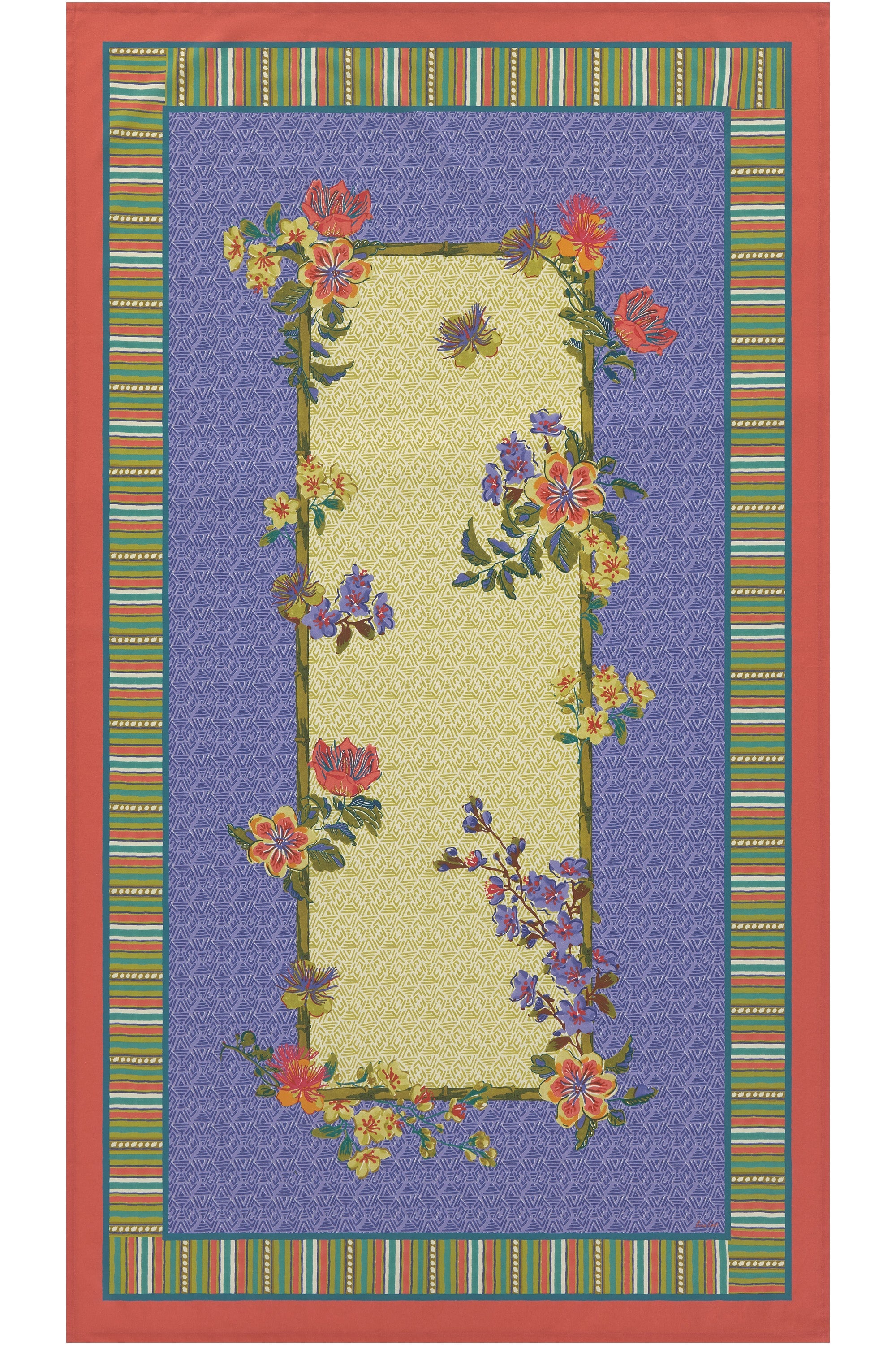 HOME DECOR Small Rectangular Tablecloth in Oriental Garden Chutney Pervinch Lisa Corti