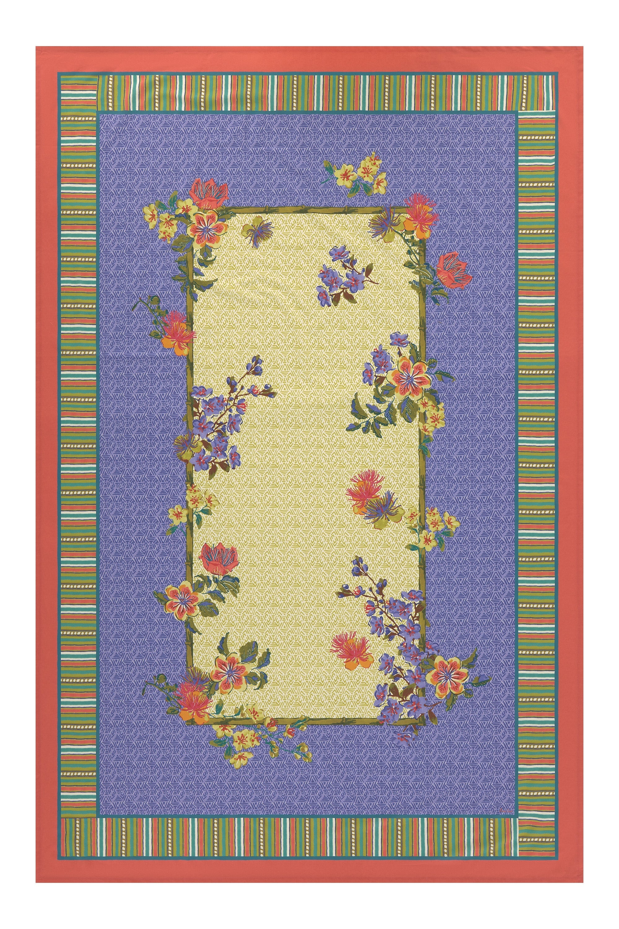 HOME DECOR ORIENTAL GARDEN TABLECLOTH LARGE RECTANGLE Lisa Corti