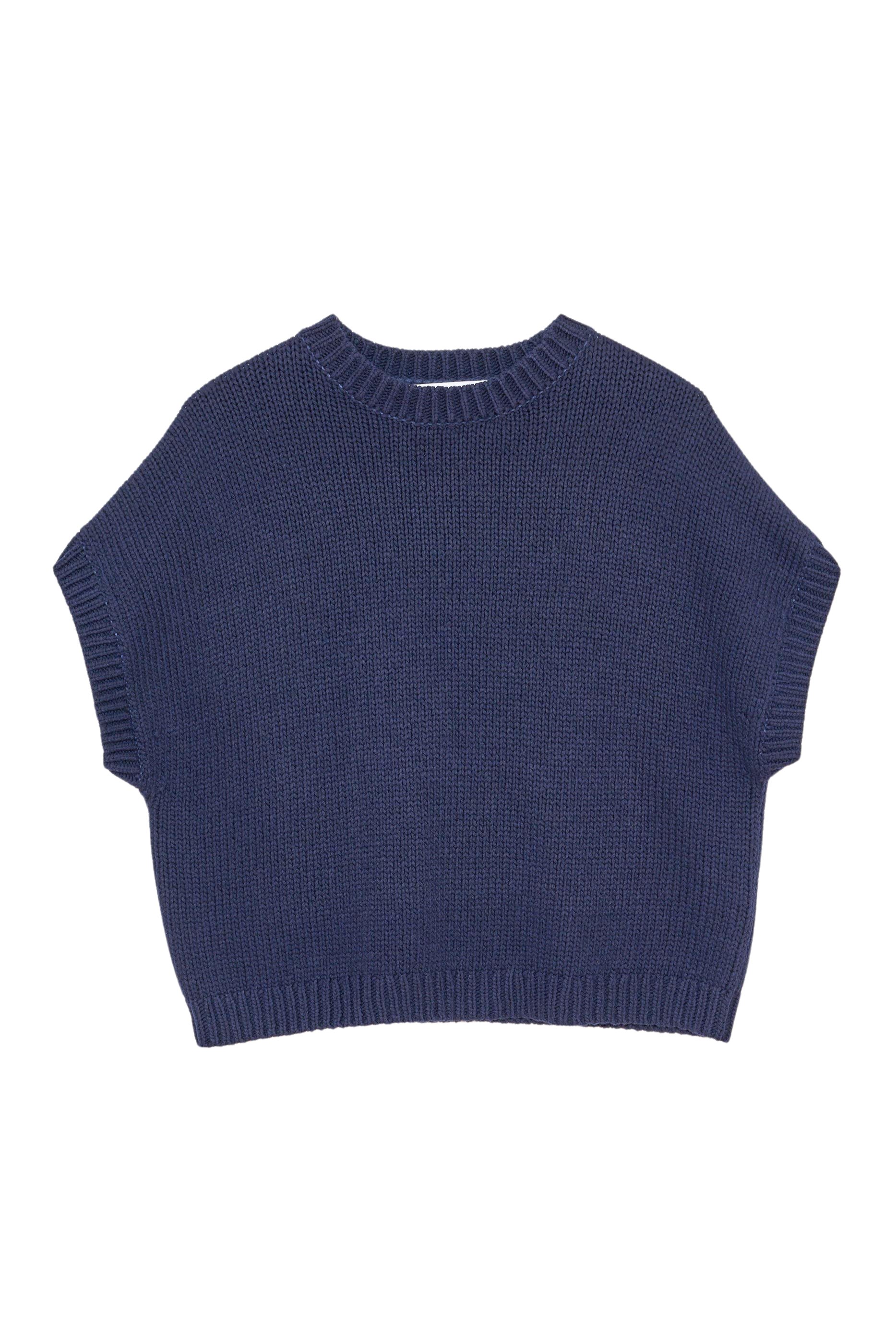SWEATERS BOXY GILET MARINE BLUE Organic by John Patrick