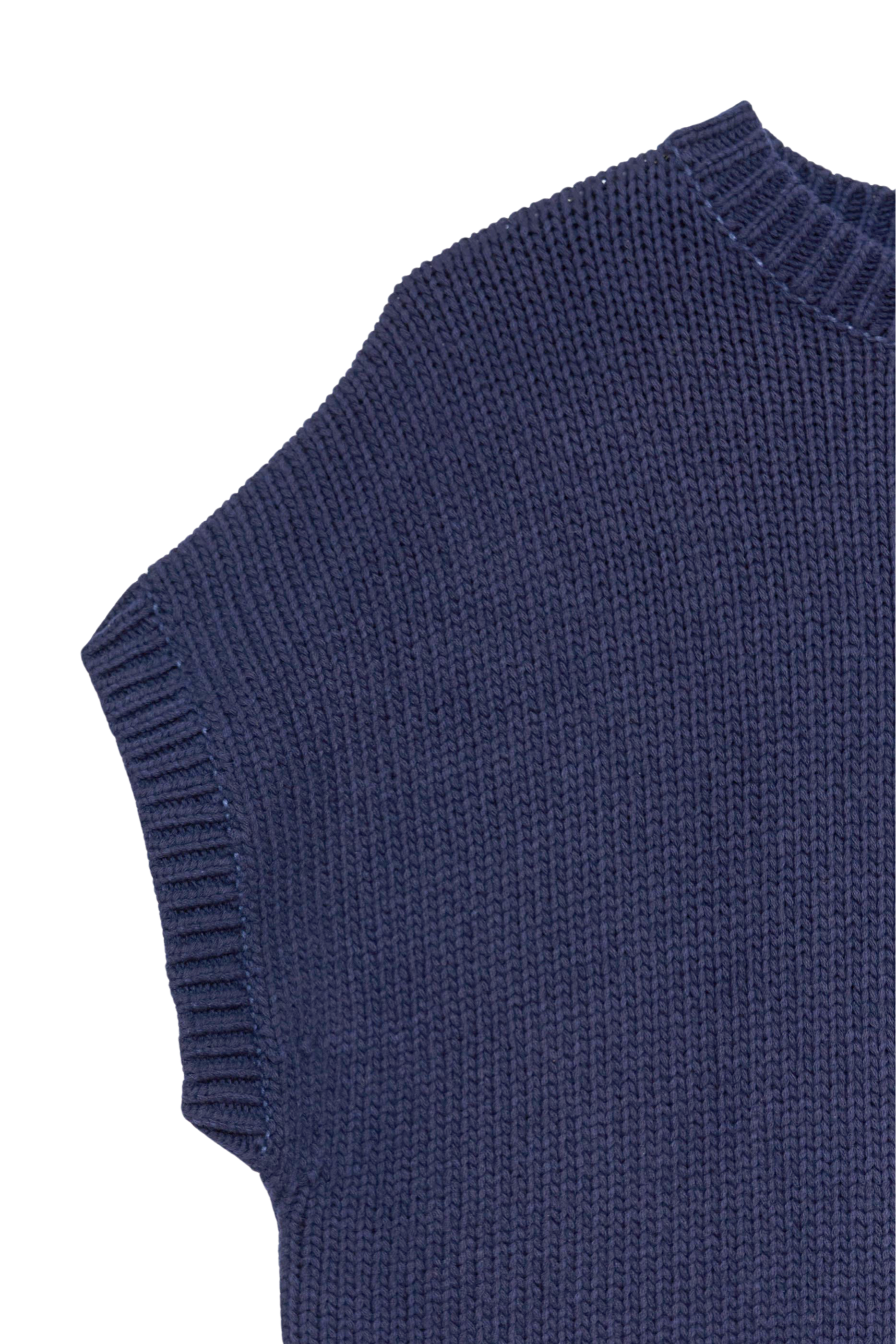 SWEATERS BOXY GILET MARINE BLUE Organic by John Patrick