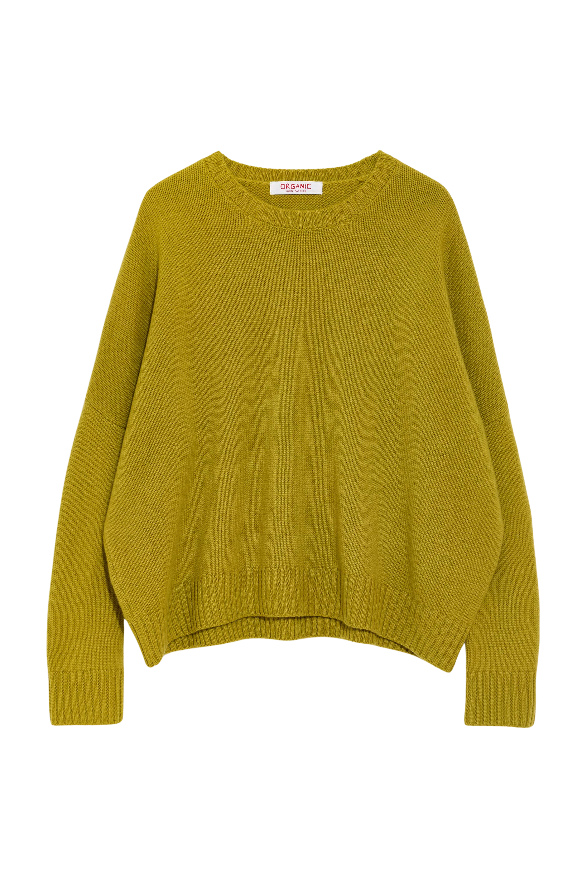 SWEATERS Wide Cashmere Pullover in Olive Organic by John Patrick