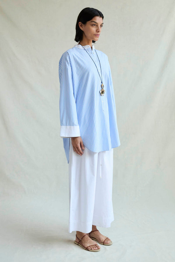 BLOUSES/SHIRTS/TOPS Oversized Button Down in Blue Stripe Chan Luu