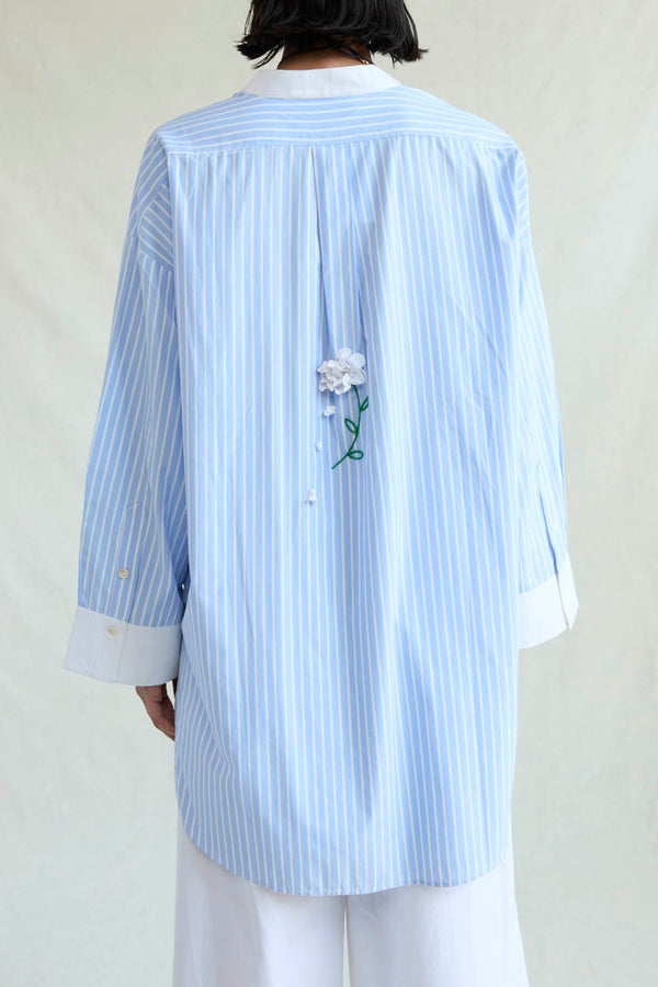 BLOUSES/SHIRTS/TOPS Oversized Button Down in Blue Stripe Chan Luu